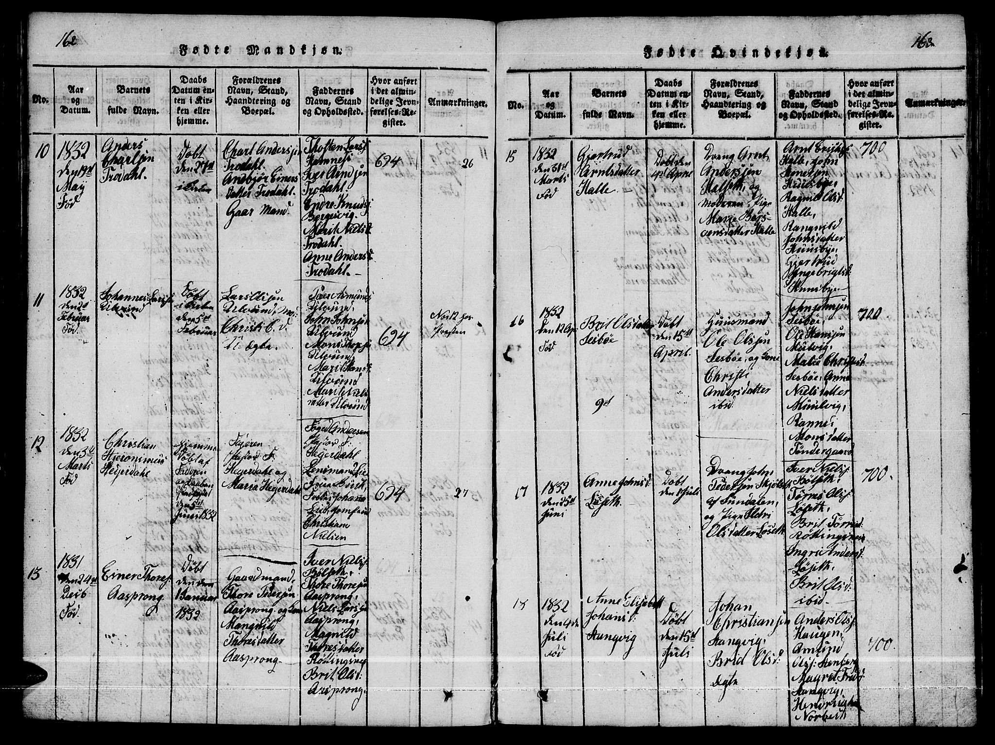 Ministerialprotokoller, klokkerbøker og fødselsregistre - Møre og Romsdal, AV/SAT-A-1454/592/L1031: Parish register (copy) no. 592C01, 1820-1833, p. 162-163