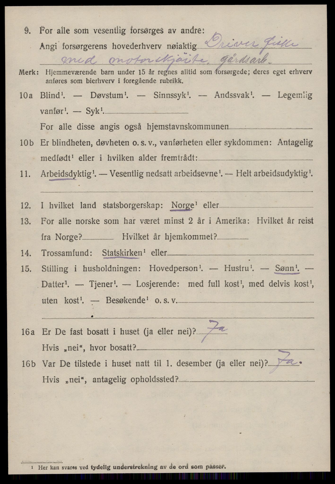 SAT, 1920 census for Giske, 1920, p. 871