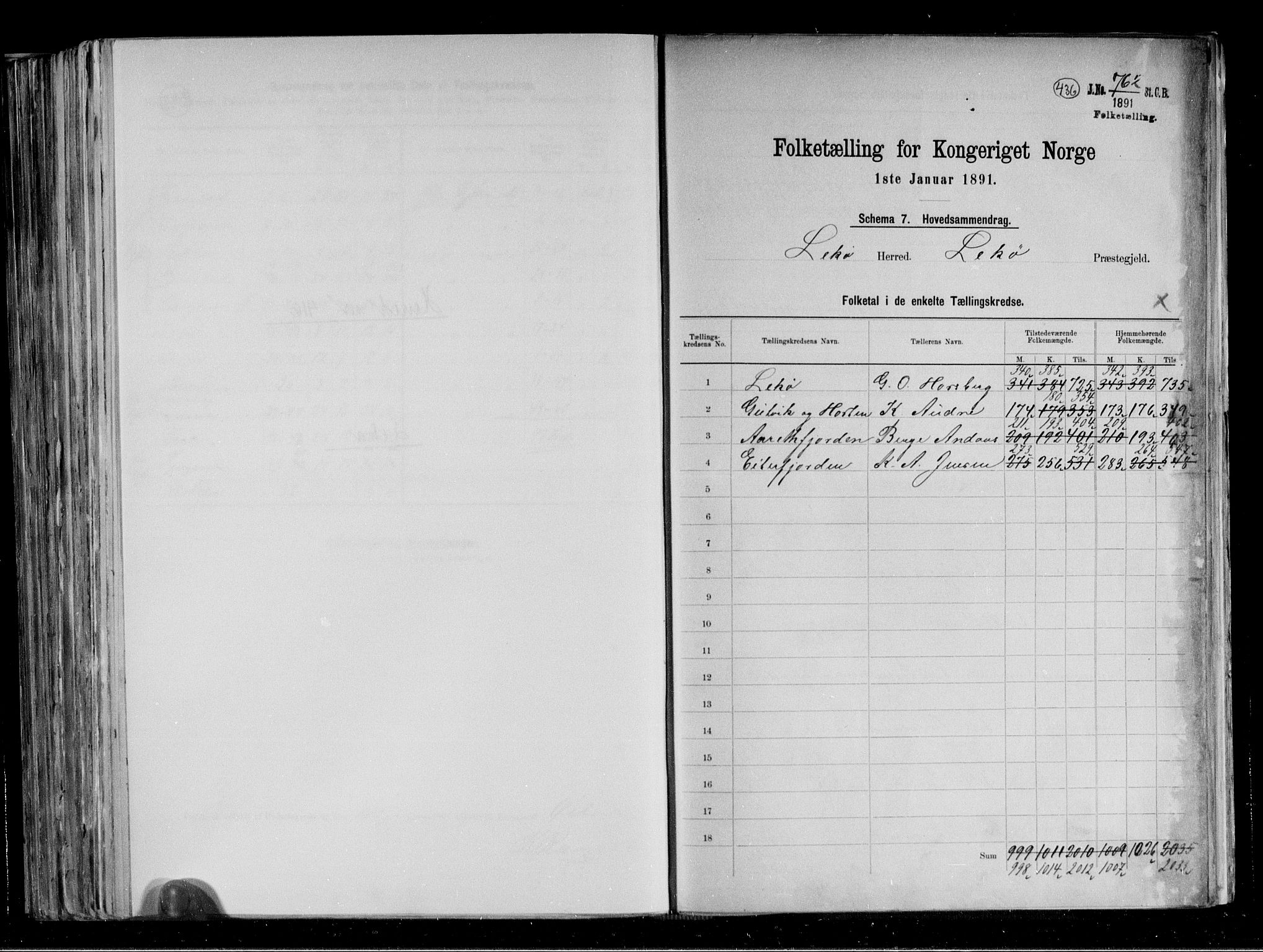 RA, 1891 census for 1755 Leka, 1891, p. 2