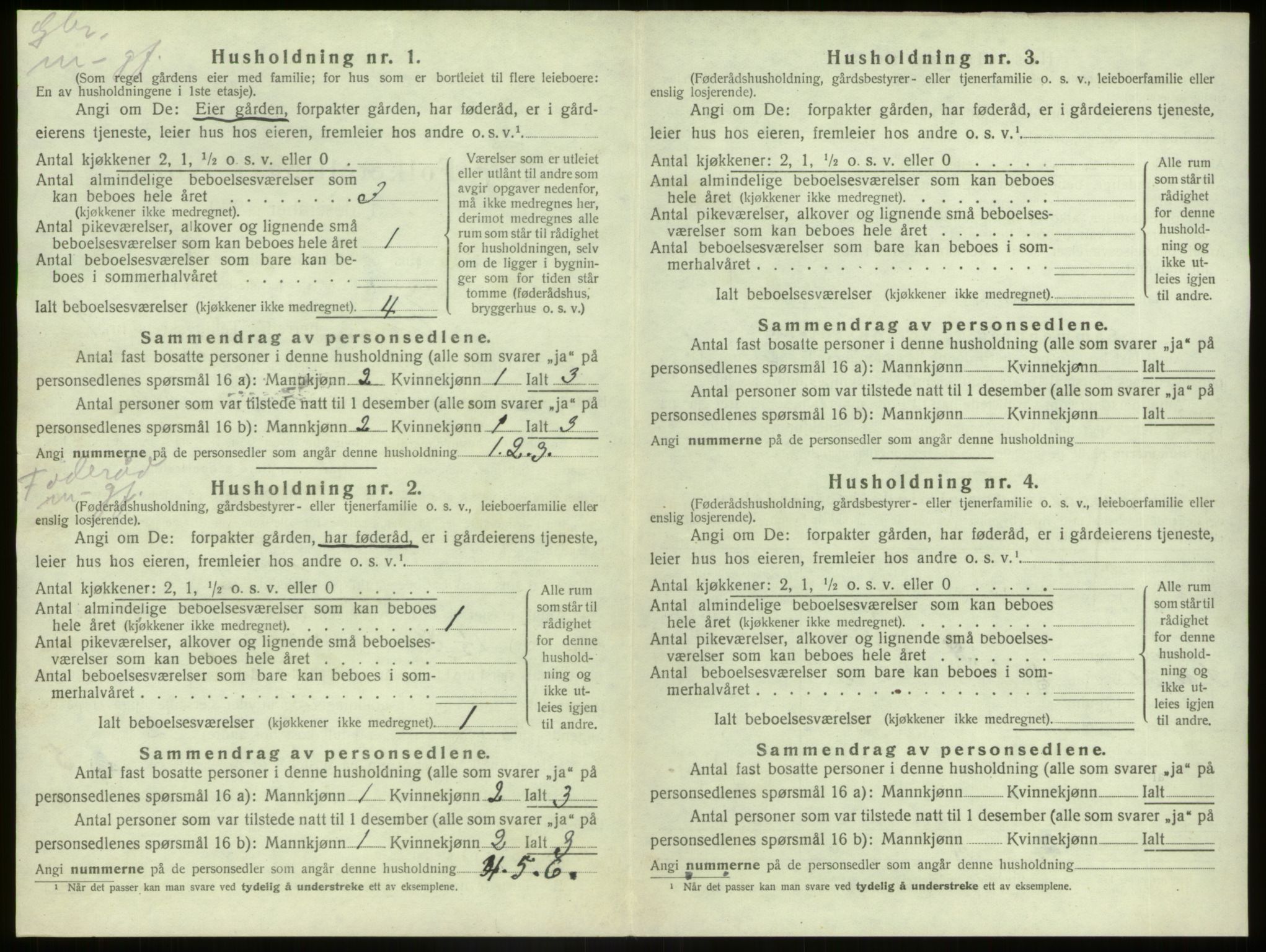 SAB, 1920 census for Kinn, 1920, p. 961