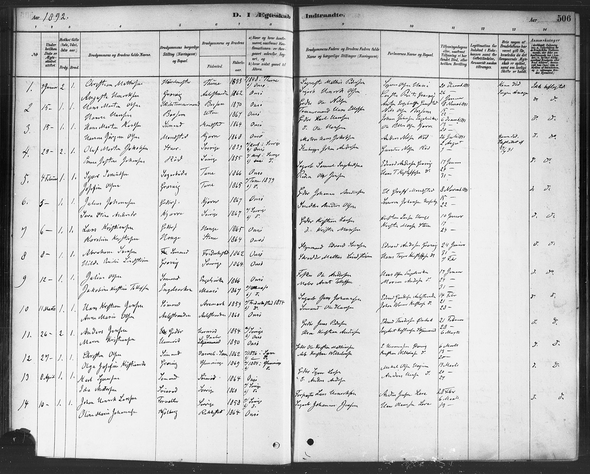 Onsøy prestekontor Kirkebøker, SAO/A-10914/F/Fa/L0006: Parish register (official) no. I 6, 1878-1898, p. 506