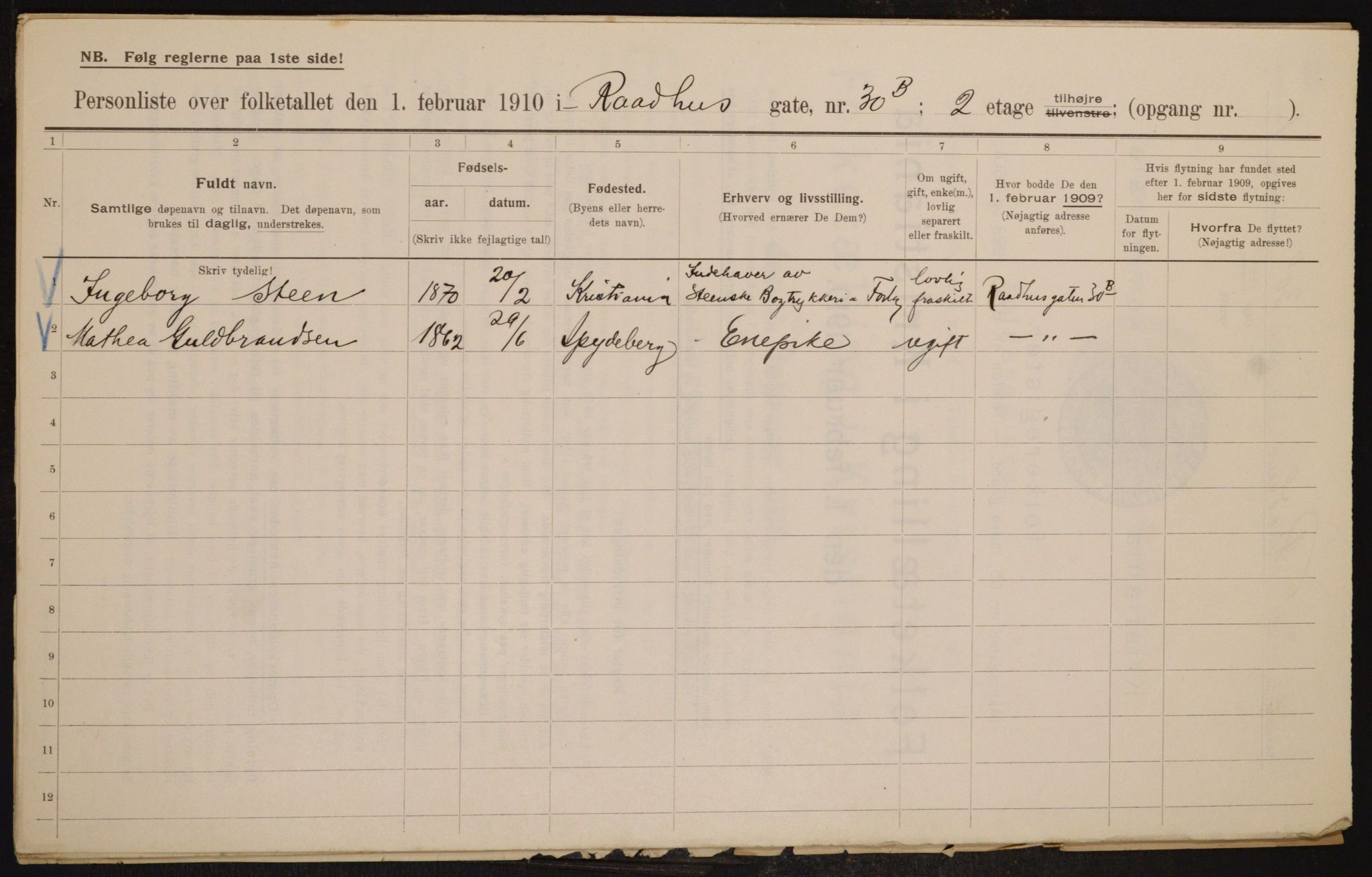 OBA, Municipal Census 1910 for Kristiania, 1910, p. 82688