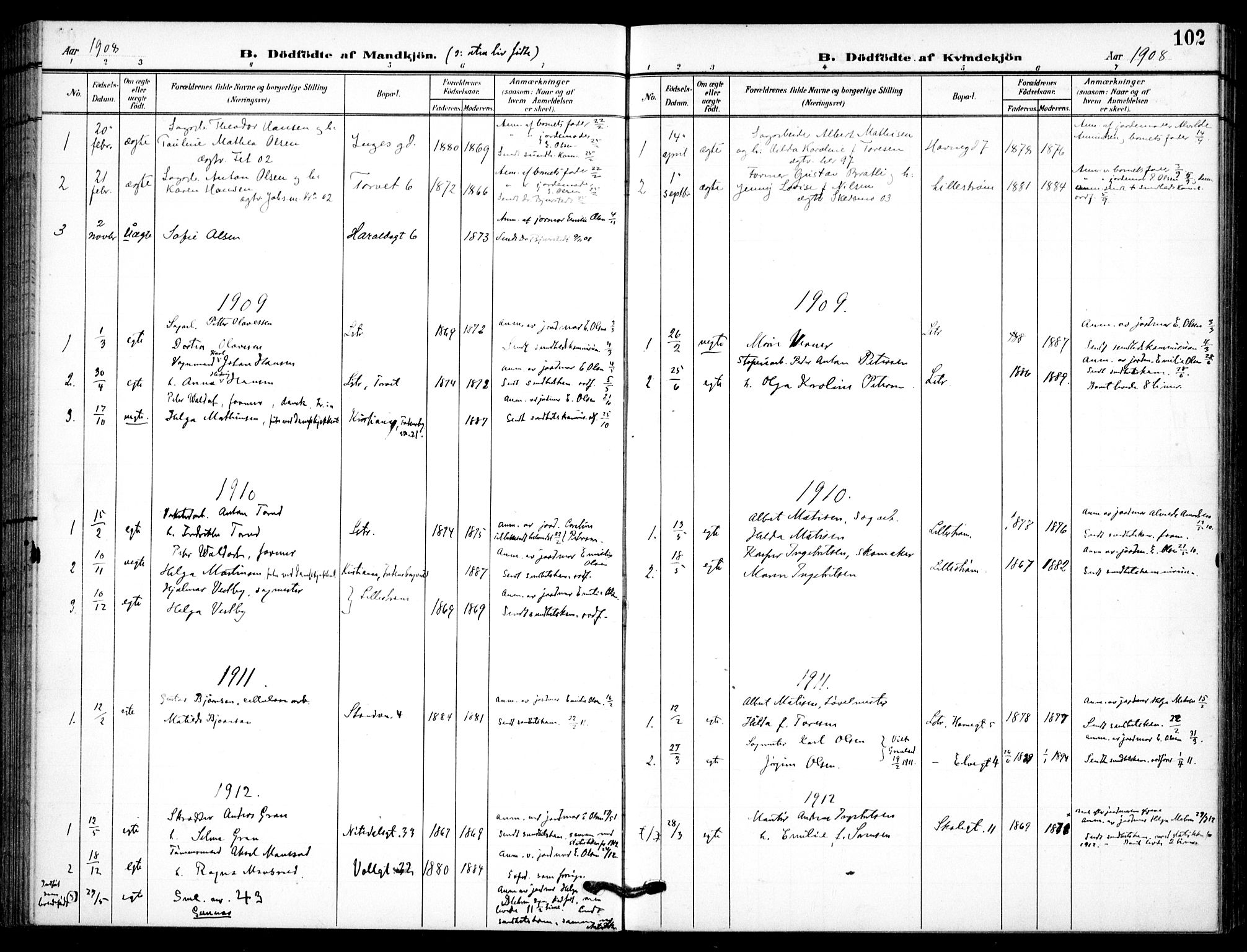 Skedsmo prestekontor Kirkebøker, SAO/A-10033a/F/Fc/L0001: Parish register (official) no. III 1, 1908-1916, p. 102