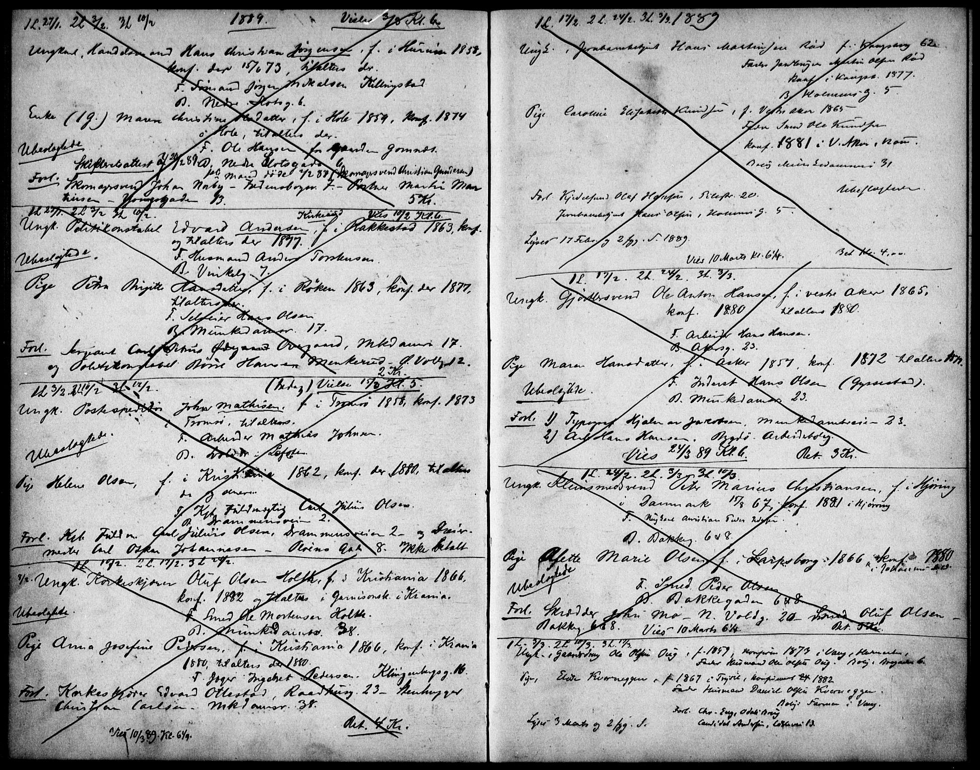 Johannes prestekontor Kirkebøker, AV/SAO-A-10852/H/Ha/L0001: Banns register no. 1, 1875-1890