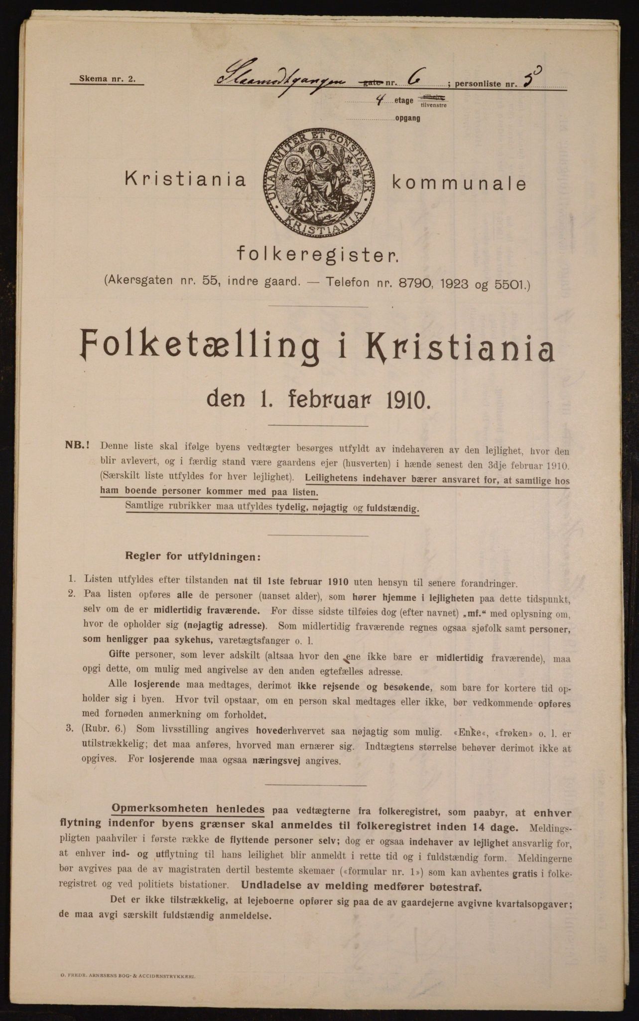 OBA, Municipal Census 1910 for Kristiania, 1910, p. 92447