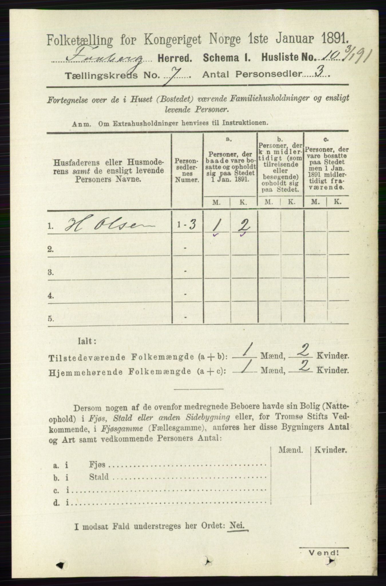 RA, 1891 census for 0524 Fåberg, 1891, p. 2692