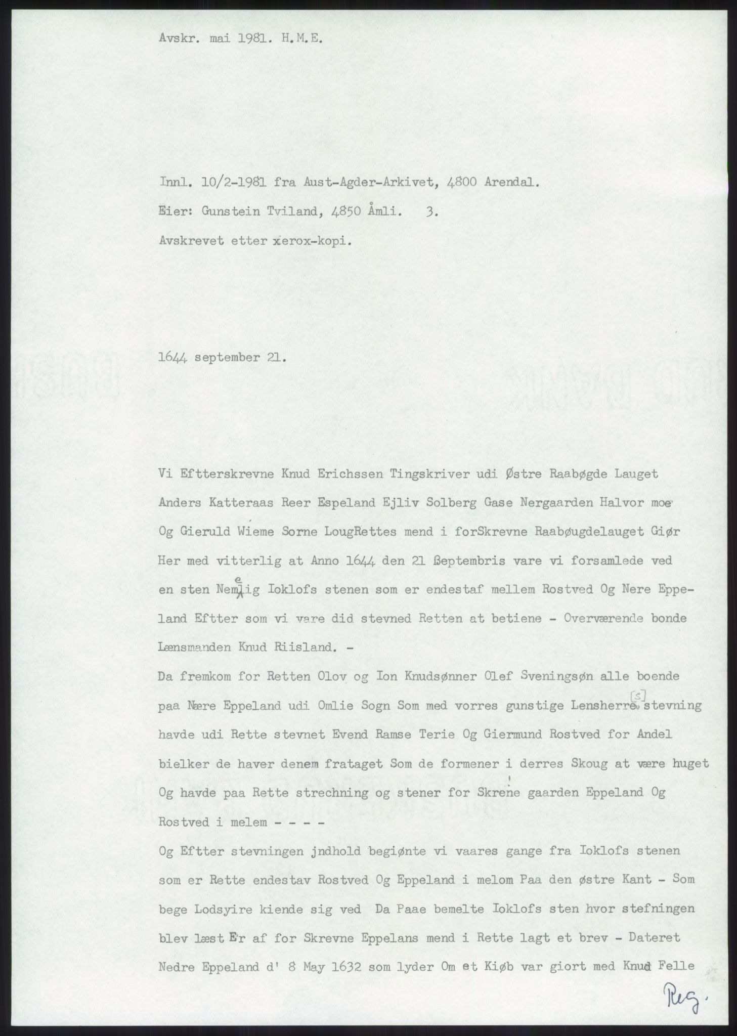 Samlinger til kildeutgivelse, Diplomavskriftsamlingen, AV/RA-EA-4053/H/Ha, p. 165