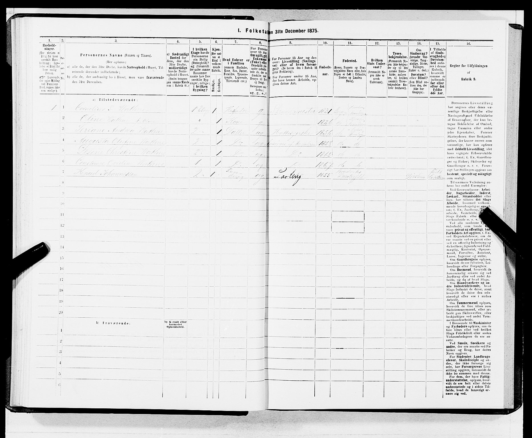 SAB, 1875 census for 1301 Bergen, 1875, p. 1632