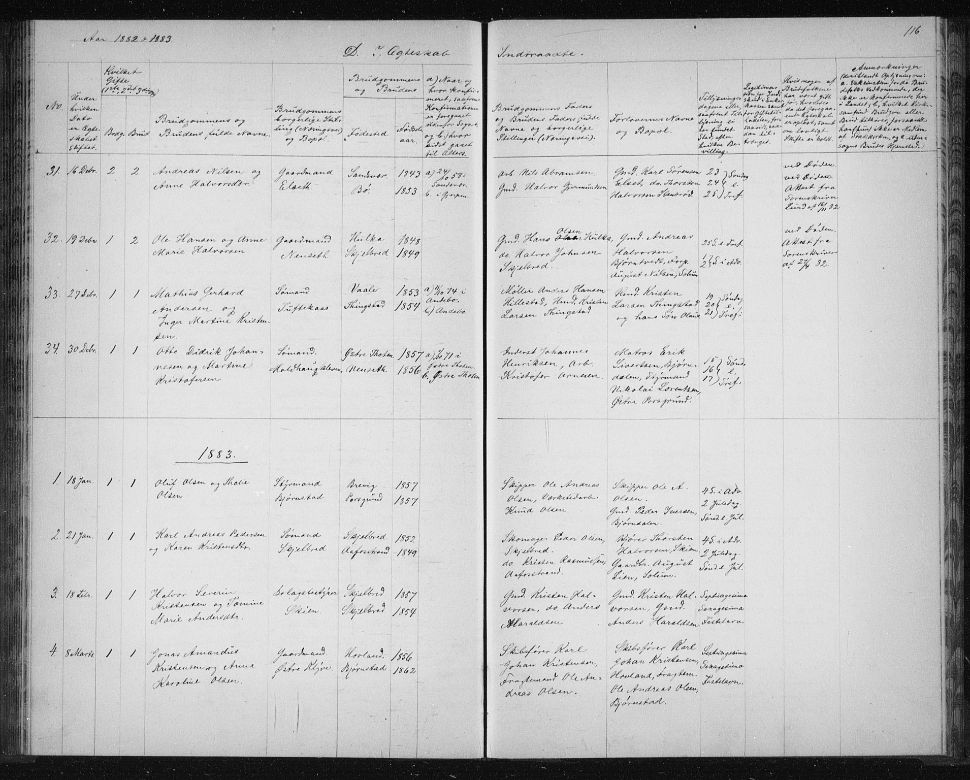 Solum kirkebøker, SAKO/A-306/G/Ga/L0006: Parish register (copy) no. I 6, 1882-1883, p. 116