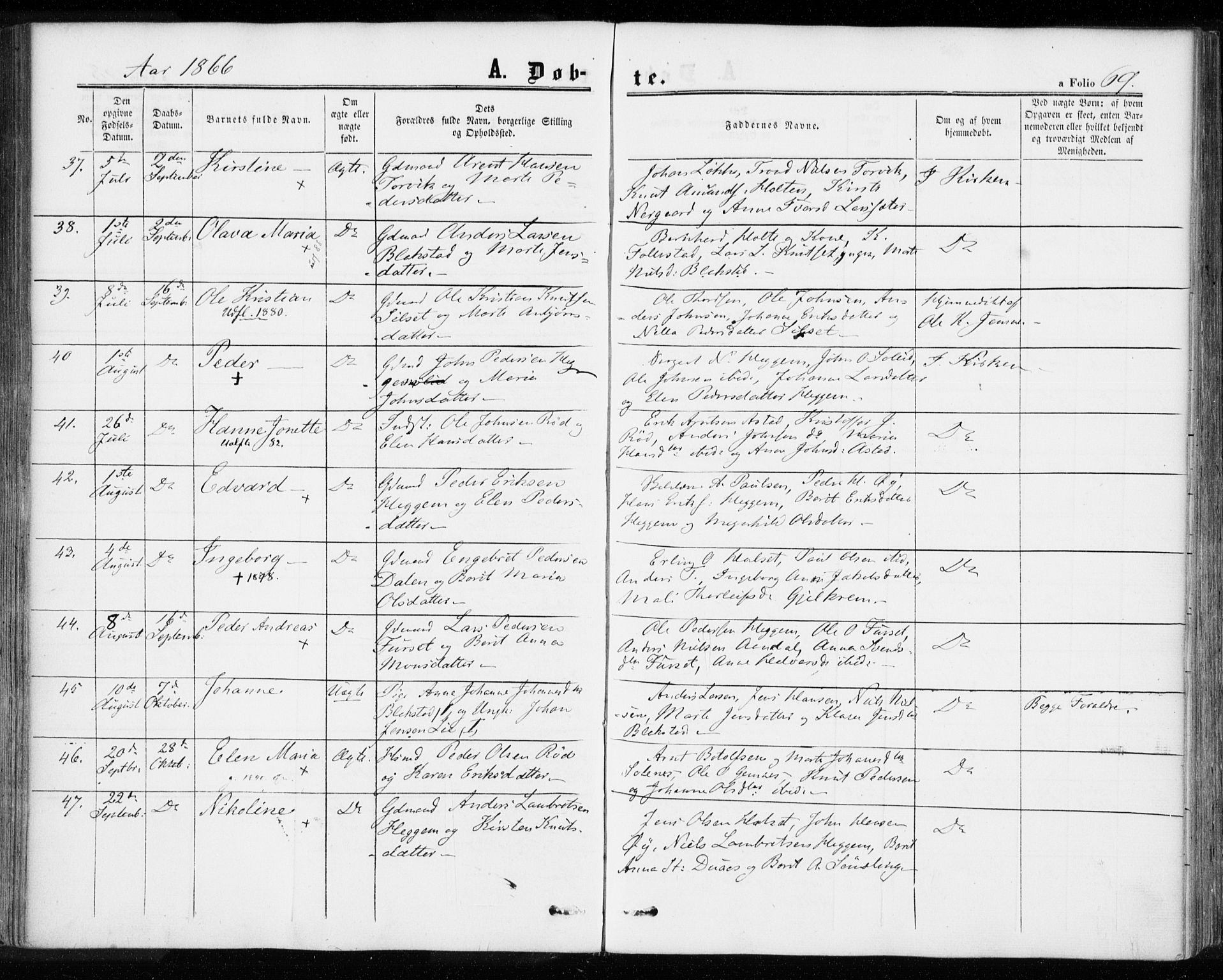 Ministerialprotokoller, klokkerbøker og fødselsregistre - Møre og Romsdal, AV/SAT-A-1454/584/L0965: Parish register (official) no. 584A05, 1857-1868, p. 69