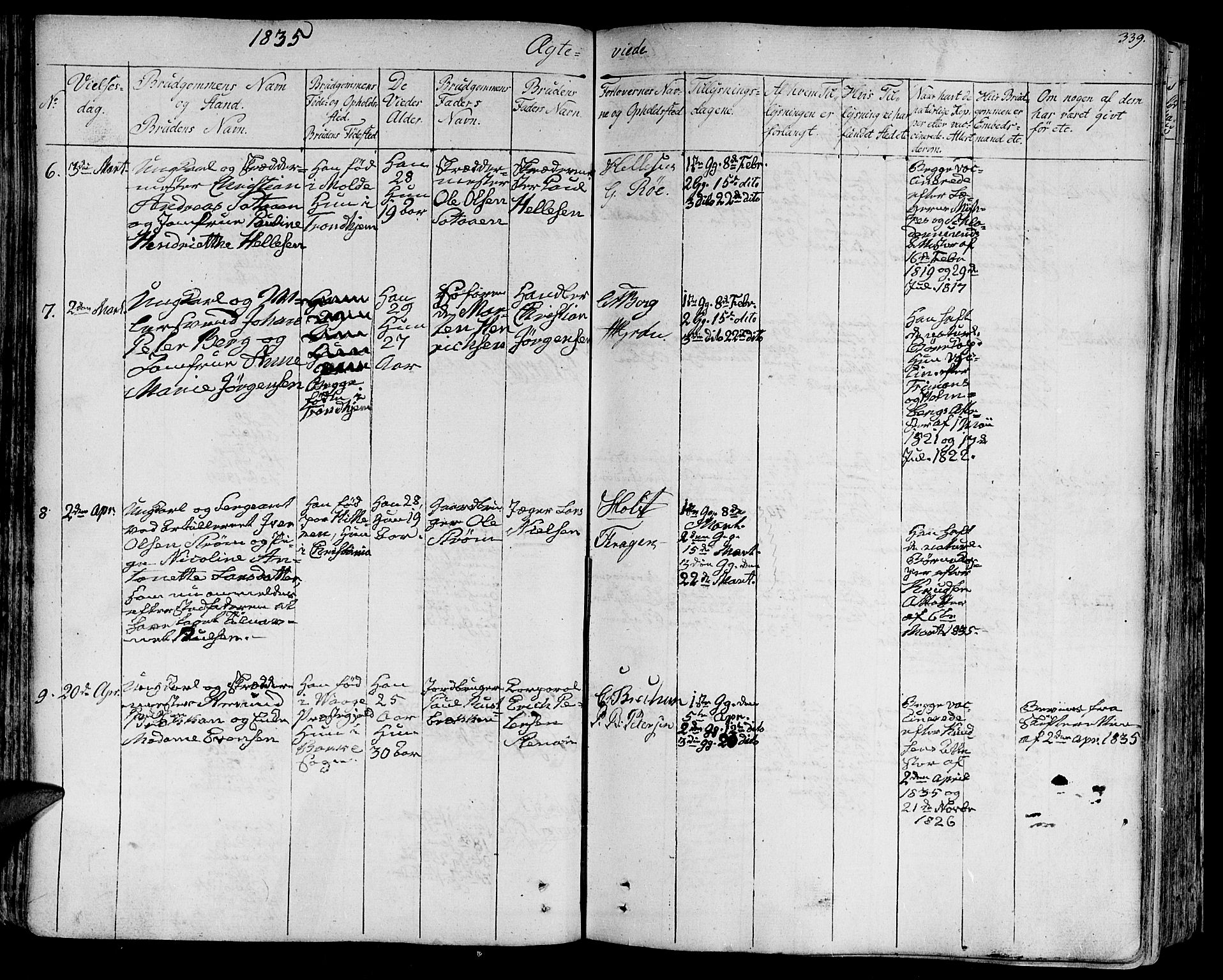 Ministerialprotokoller, klokkerbøker og fødselsregistre - Sør-Trøndelag, SAT/A-1456/602/L0109: Parish register (official) no. 602A07, 1821-1840, p. 339