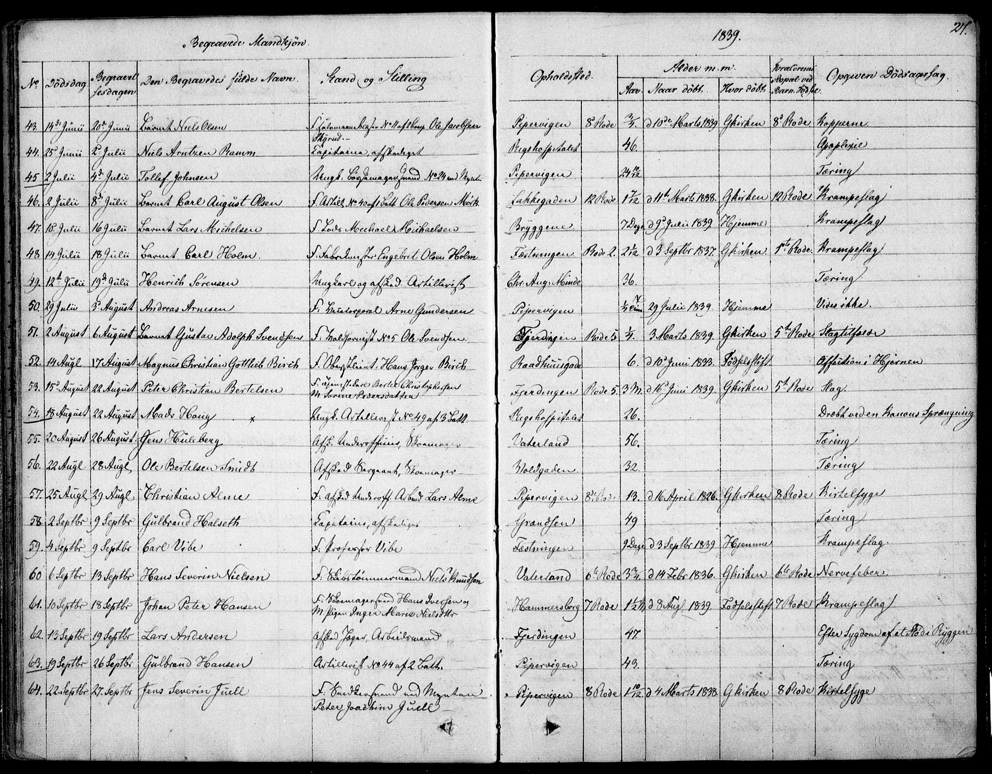 Garnisonsmenigheten Kirkebøker, AV/SAO-A-10846/F/Fa/L0007: Parish register (official) no. 7, 1828-1881, p. 27