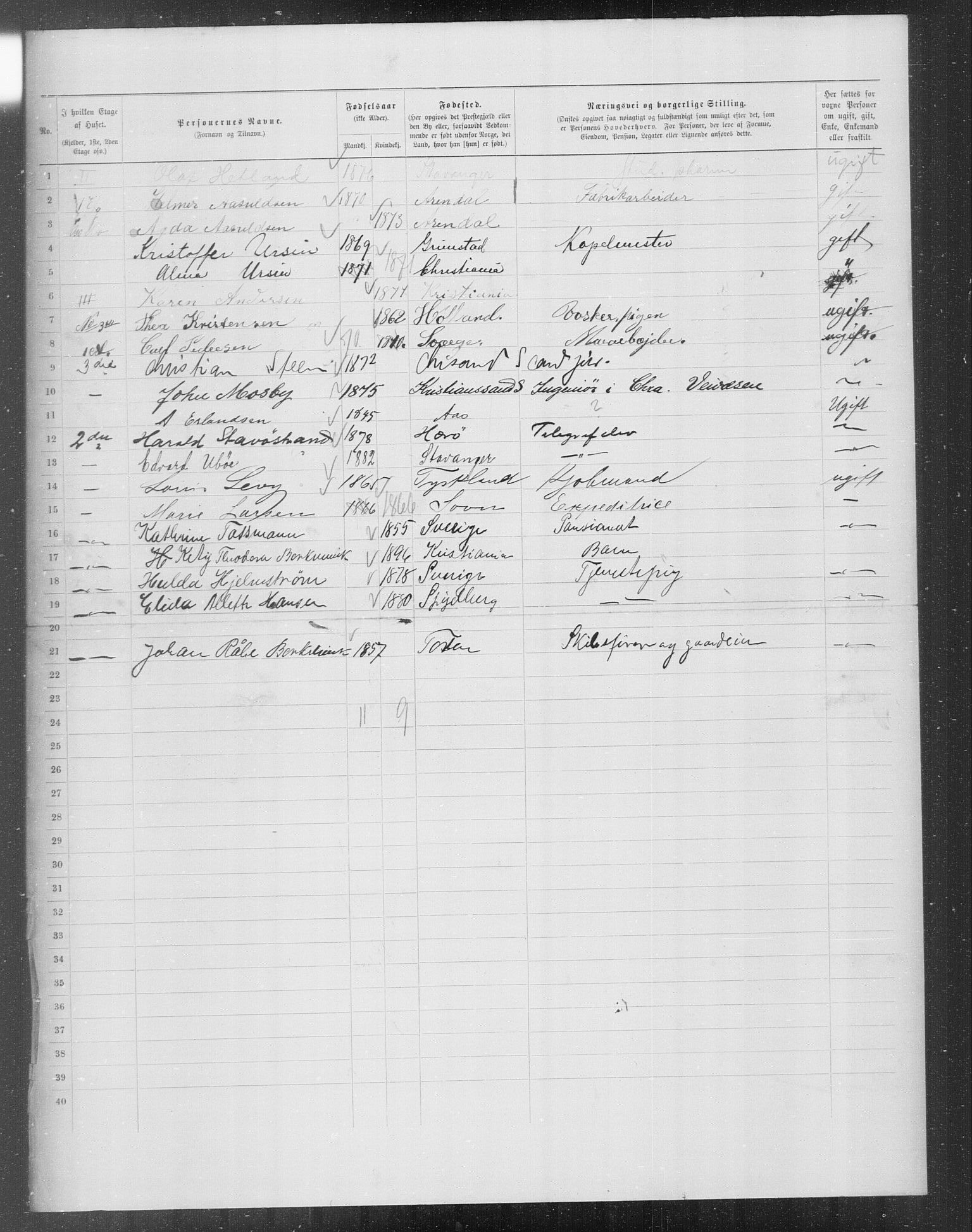 OBA, Municipal Census 1899 for Kristiania, 1899, p. 7369