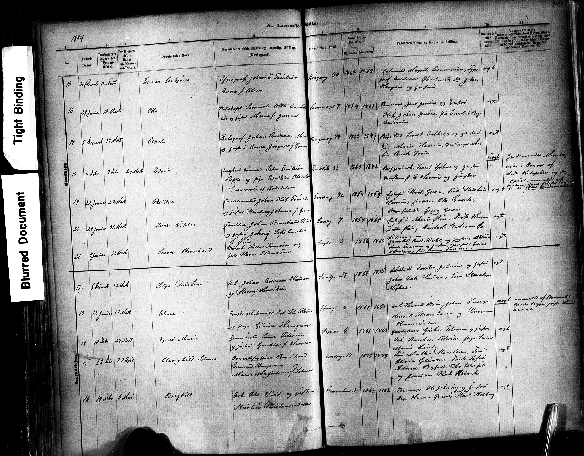 Ministerialprotokoller, klokkerbøker og fødselsregistre - Sør-Trøndelag, SAT/A-1456/602/L0119: Parish register (official) no. 602A17, 1880-1901, p. 89