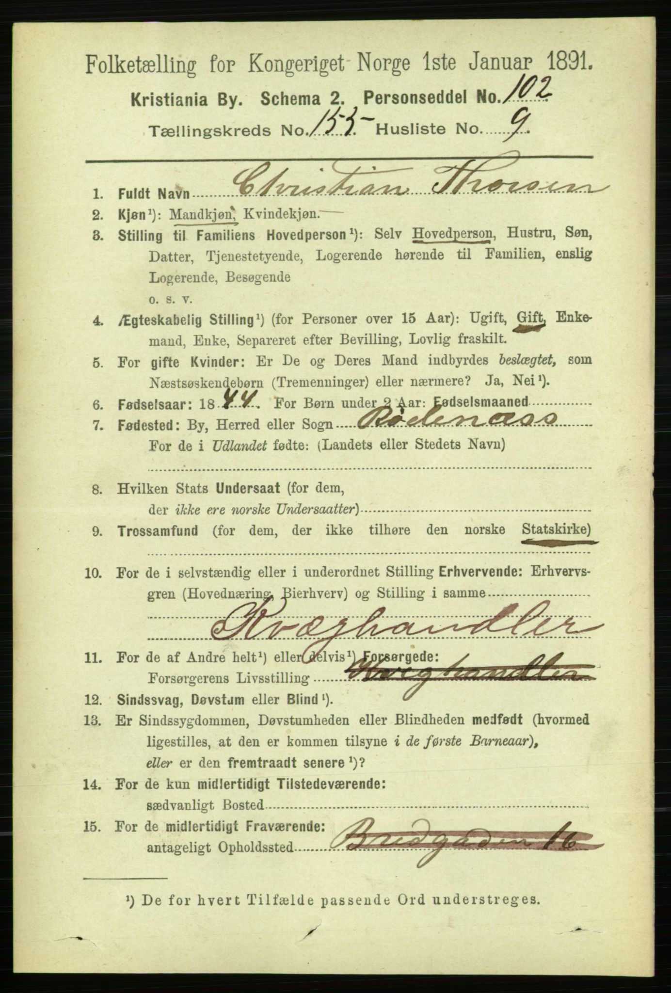 RA, 1891 census for 0301 Kristiania, 1891, p. 88408