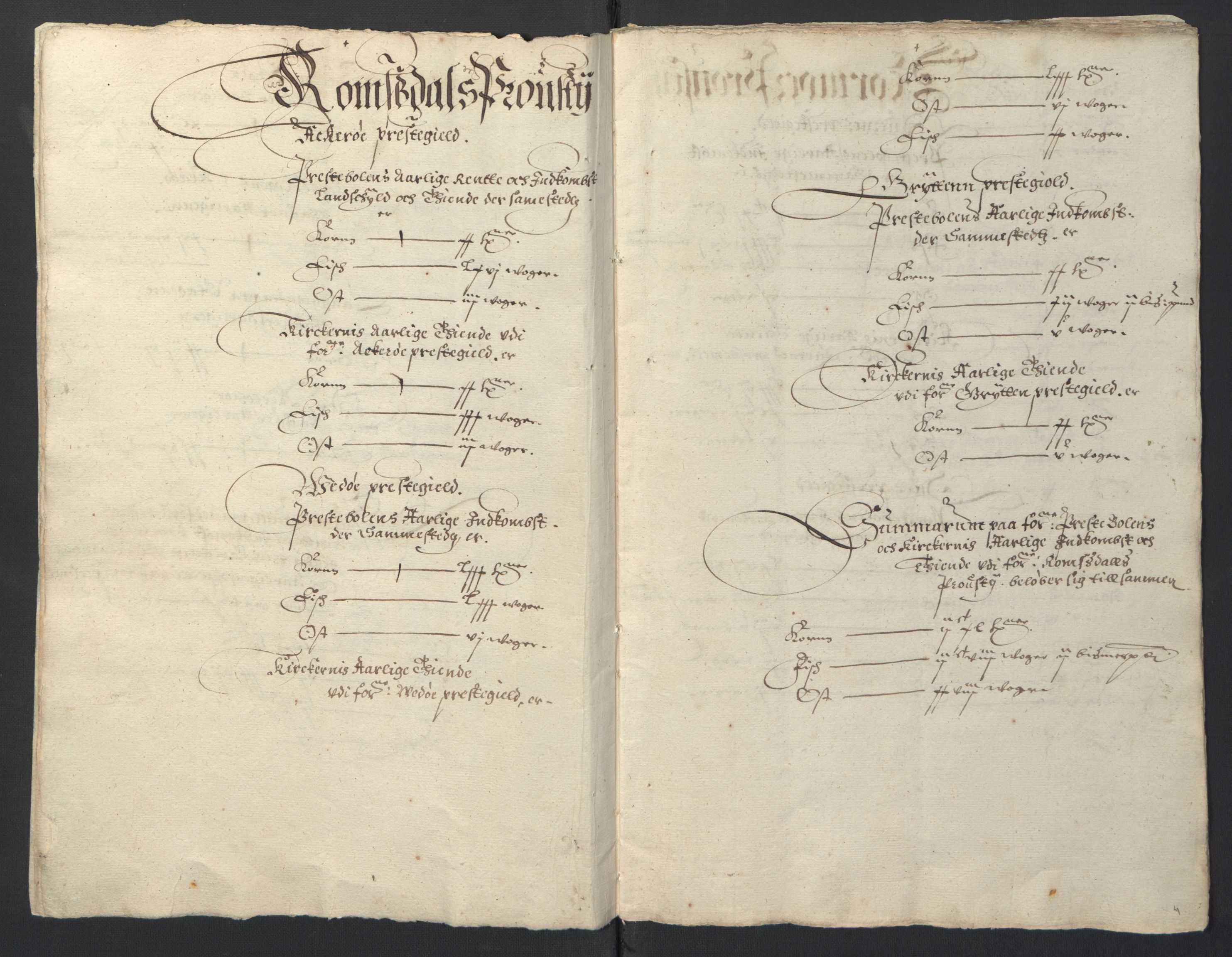 Stattholderembetet 1572-1771, AV/RA-EA-2870/Ek/L0016/0001: Jordebøker til utlikning av rosstjeneste 1624-1626: / Kirke- og prestebolsinntekter i Trondheim bispedømme og Jemtland, 1625-1626, p. 6