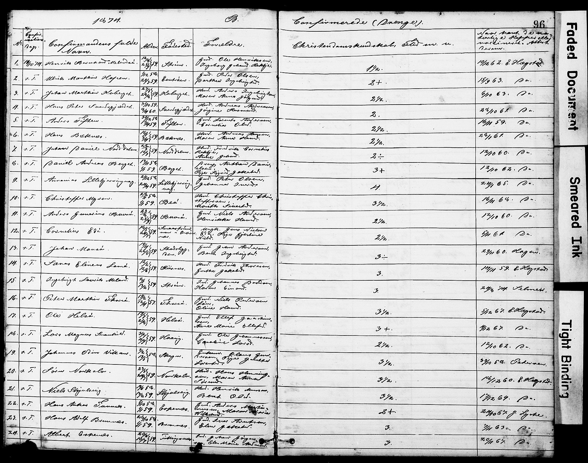 Ministerialprotokoller, klokkerbøker og fødselsregistre - Sør-Trøndelag, SAT/A-1456/634/L0541: Parish register (copy) no. 634C03, 1874-1891, p. 96