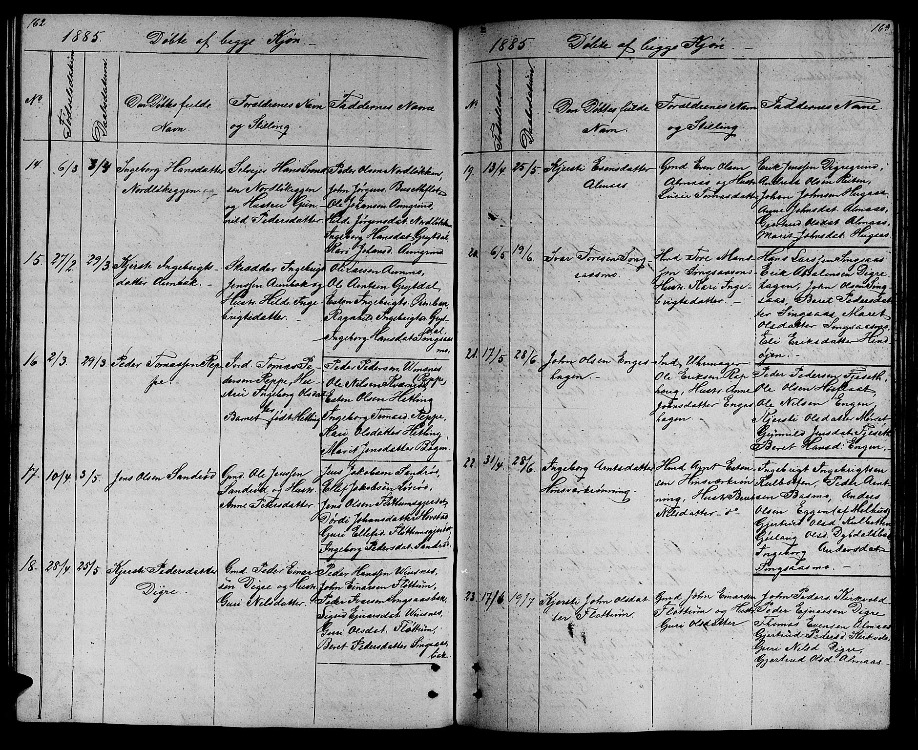 Ministerialprotokoller, klokkerbøker og fødselsregistre - Sør-Trøndelag, AV/SAT-A-1456/688/L1027: Parish register (copy) no. 688C02, 1861-1889, p. 162-163