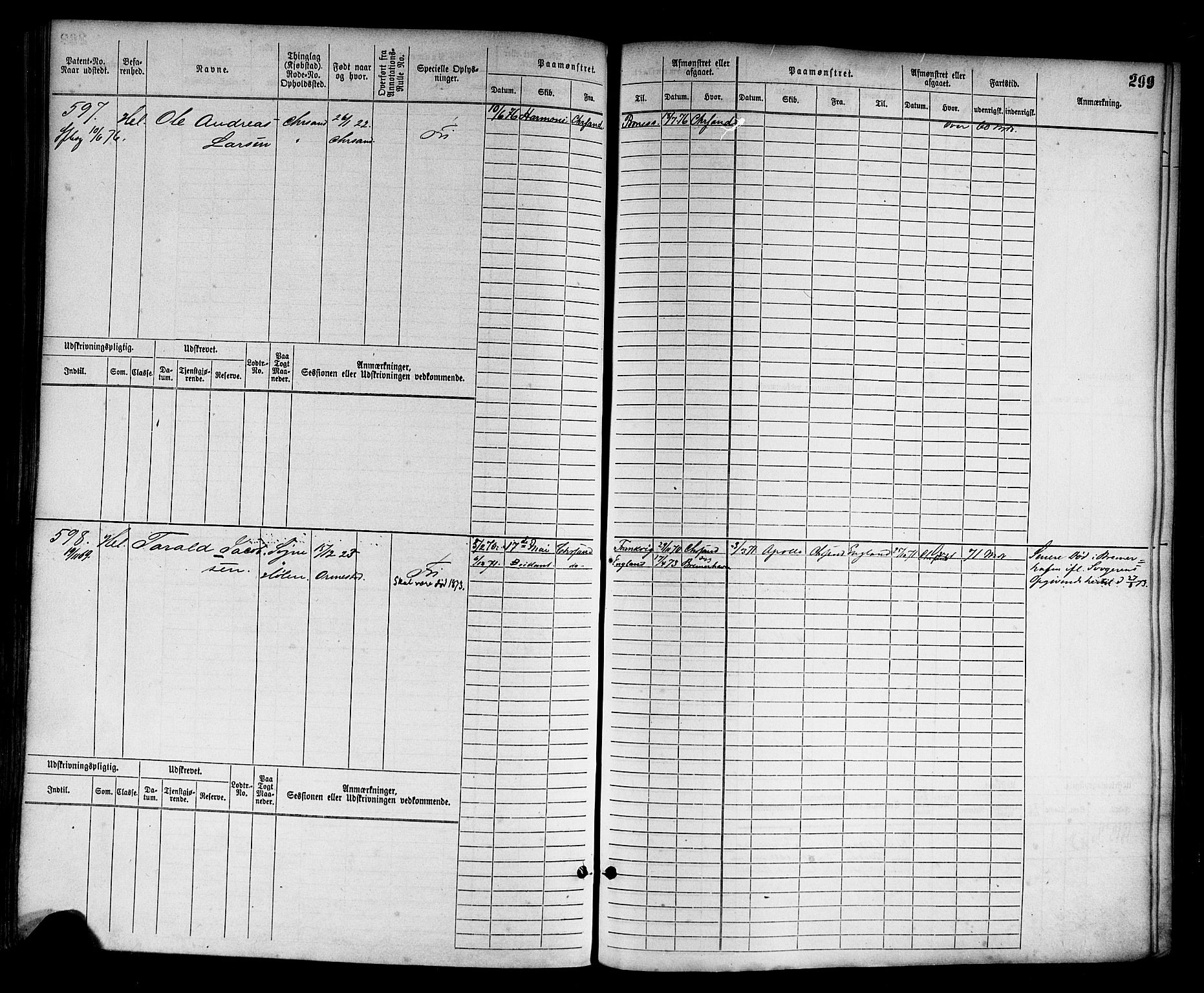 Kristiansand mønstringskrets, AV/SAK-2031-0015/F/Fb/L0003: Hovedrulle nr 1-762, I-10, 1860-1911, p. 315