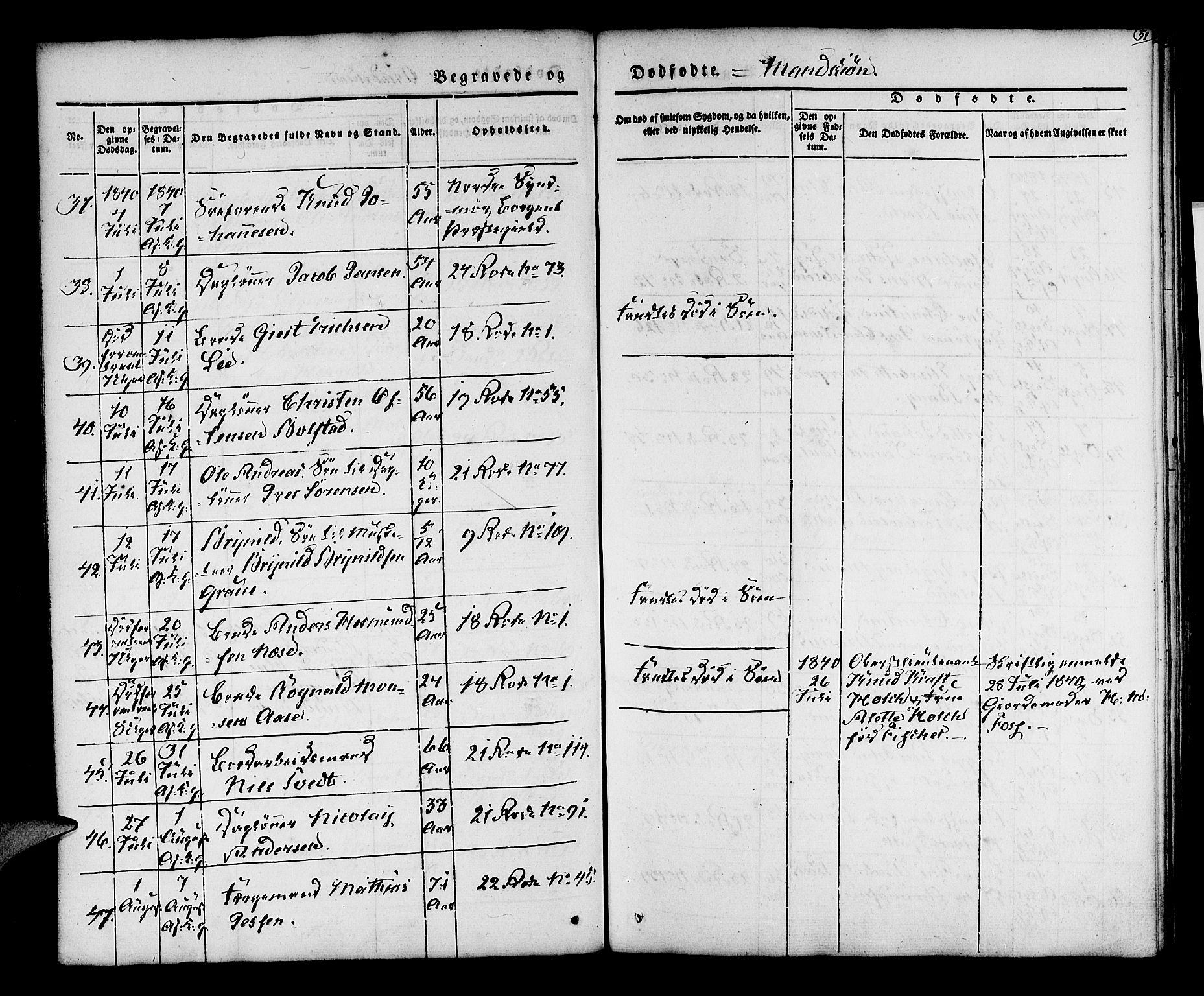 Korskirken sokneprestembete, AV/SAB-A-76101/H/Hab: Parish register (copy) no. E 1, 1837-1851, p. 51