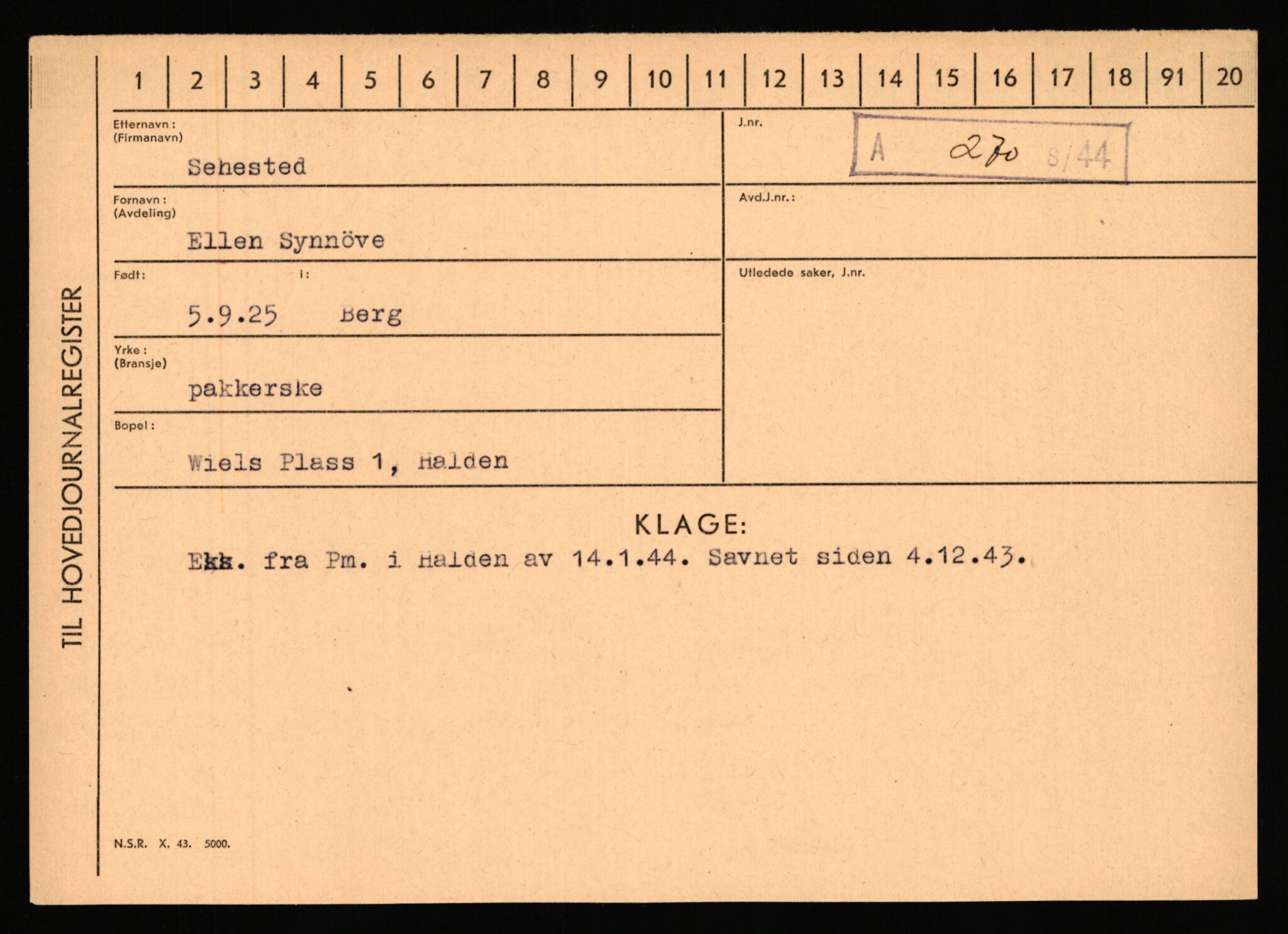 Statspolitiet - Hovedkontoret / Osloavdelingen, AV/RA-S-1329/C/Ca/L0013: Raa - Servold, 1943-1945, p. 4639