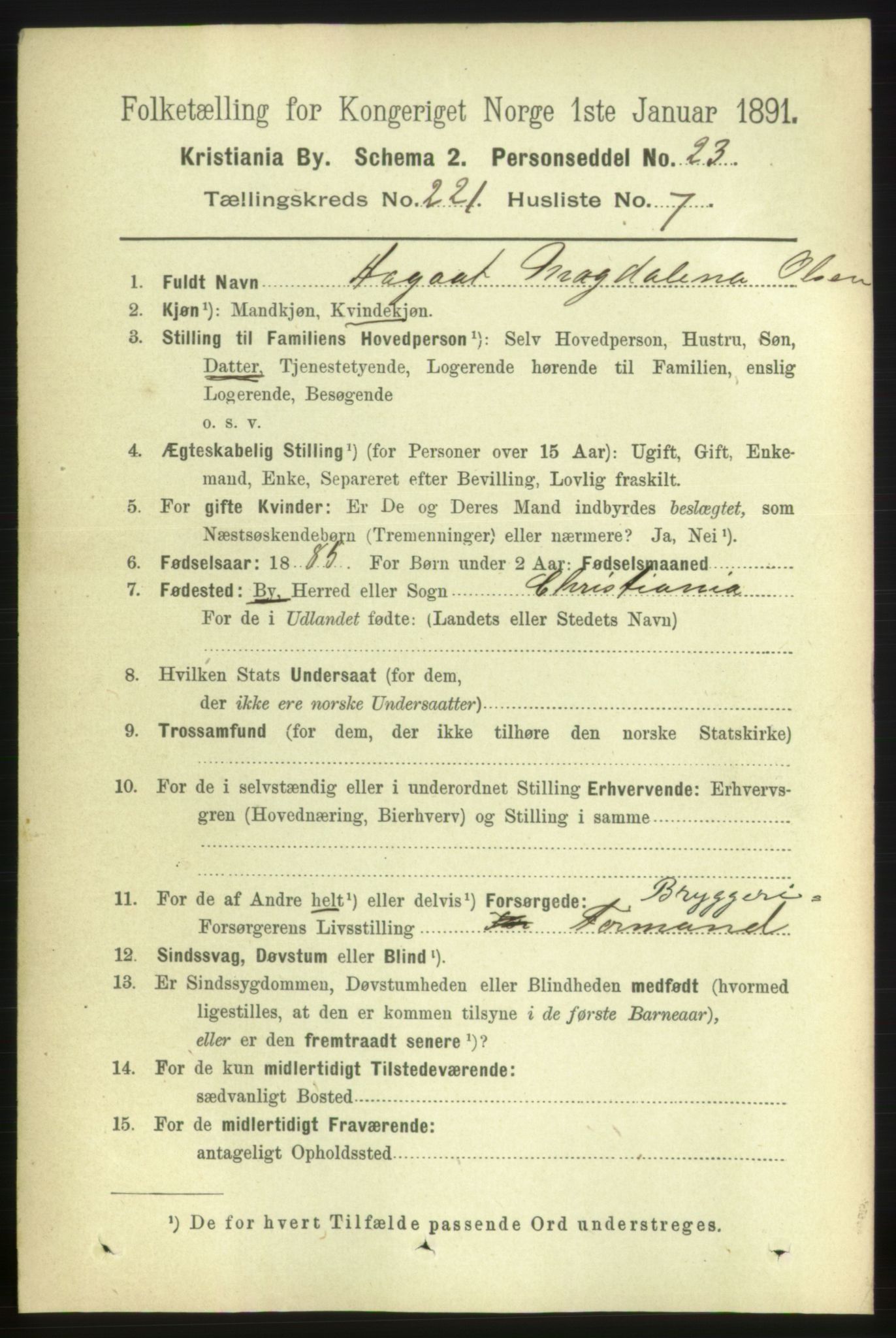 RA, 1891 census for 0301 Kristiania, 1891, p. 132257