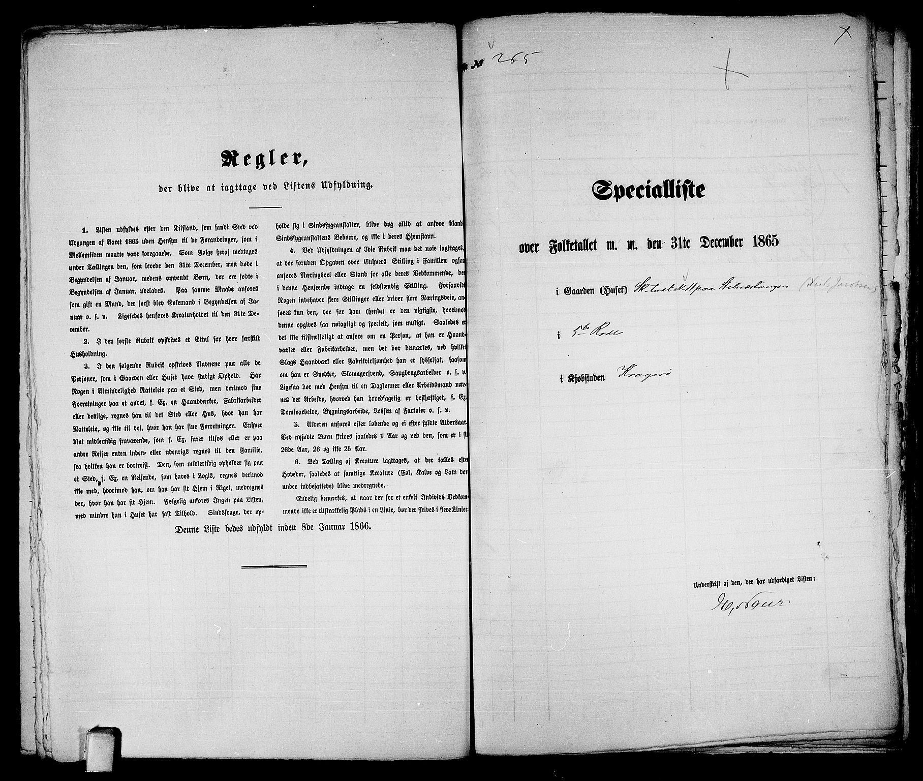 RA, 1865 census for Kragerø/Kragerø, 1865, p. 540