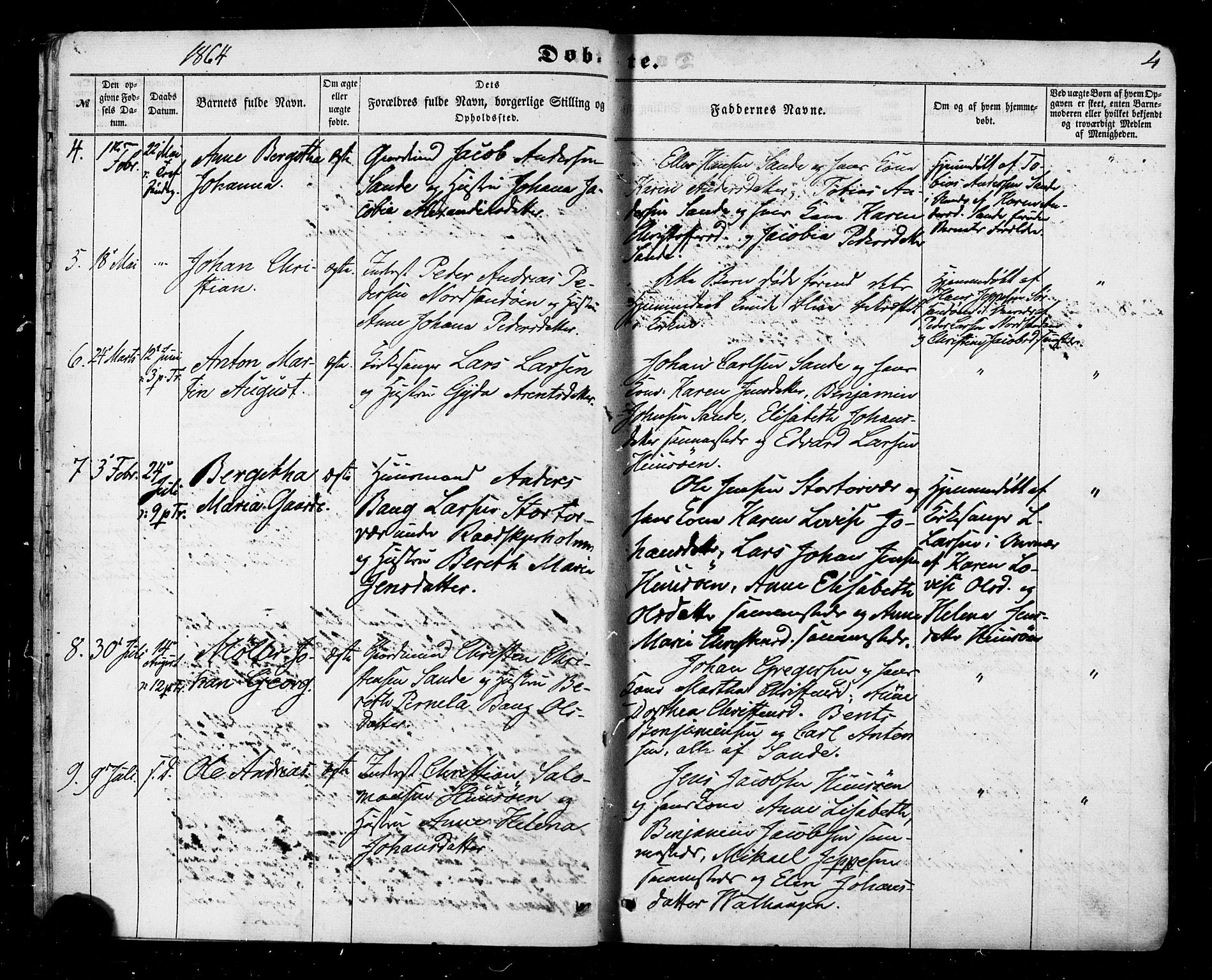 Ministerialprotokoller, klokkerbøker og fødselsregistre - Nordland, AV/SAT-A-1459/840/L0579: Parish register (official) no. 840A01, 1863-1887, p. 4