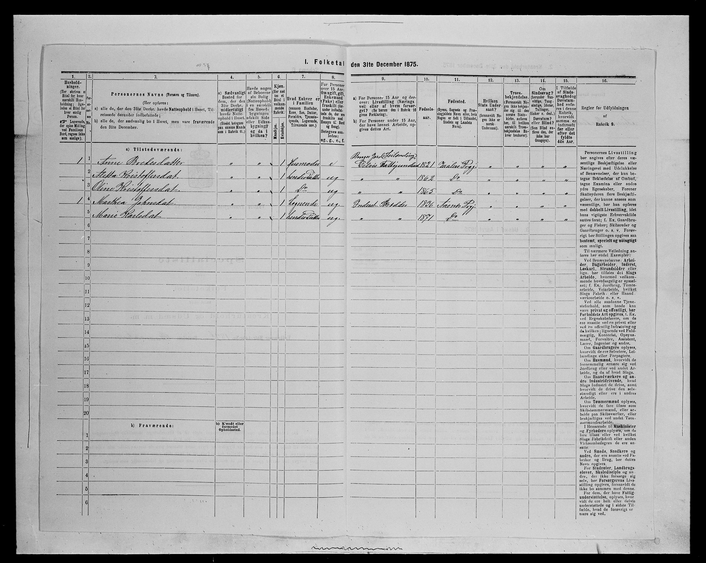 SAH, 1875 census for 0426P Våler parish (Hedmark), 1875, p. 1037