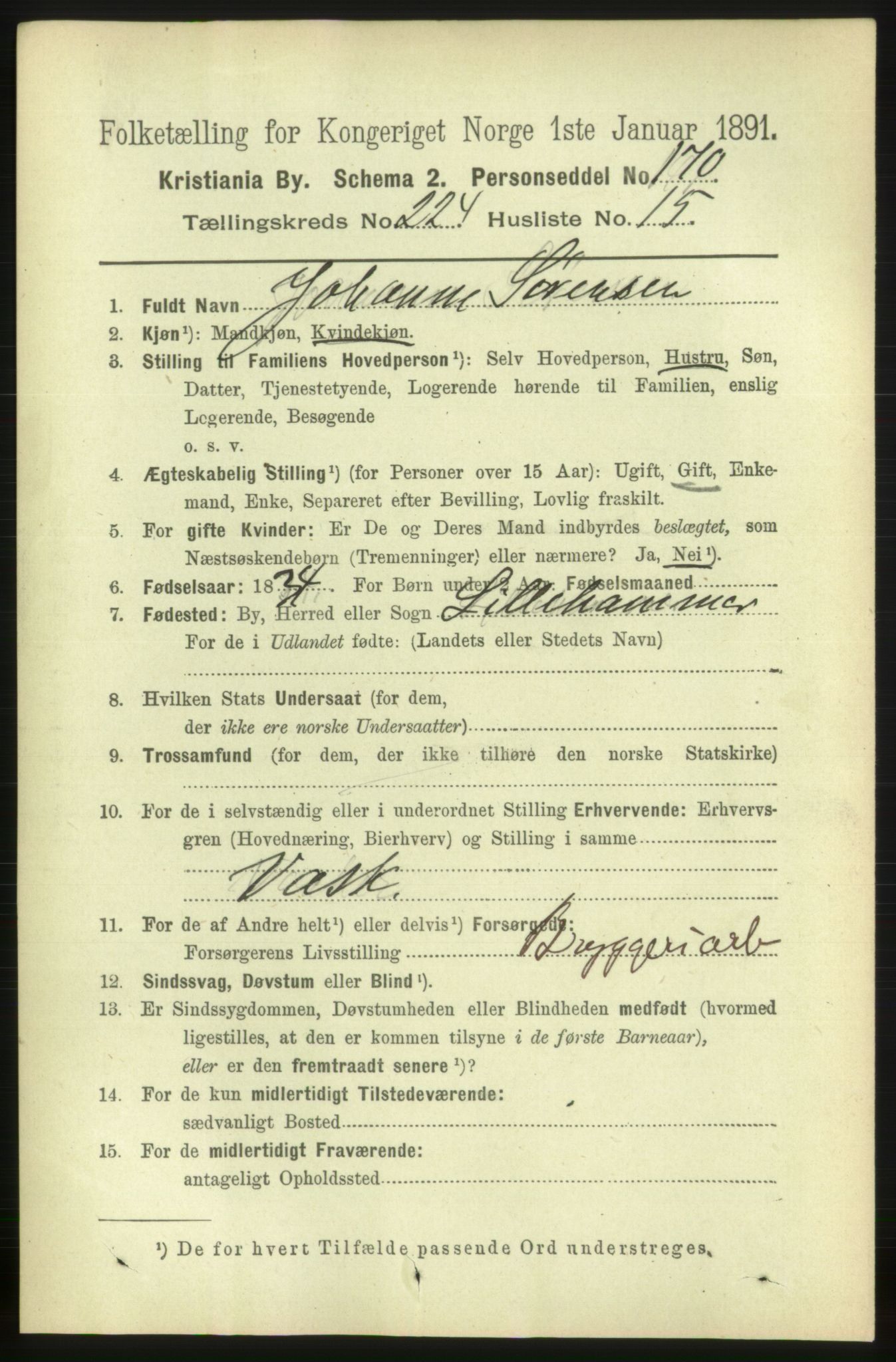 RA, 1891 census for 0301 Kristiania, 1891, p. 135954