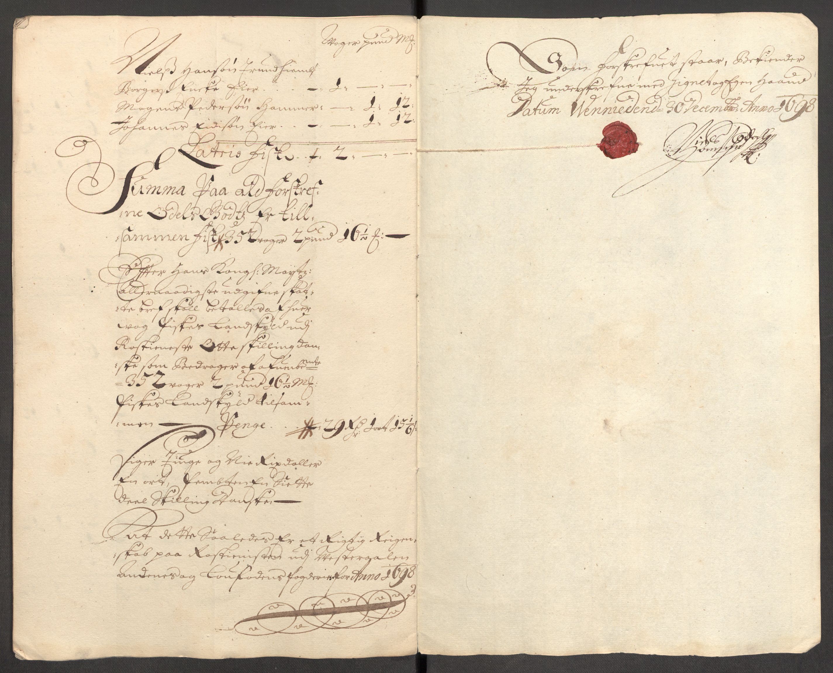Rentekammeret inntil 1814, Reviderte regnskaper, Fogderegnskap, RA/EA-4092/R67/L4678: Fogderegnskap Vesterålen, Andenes og Lofoten, 1696-1708, p. 253