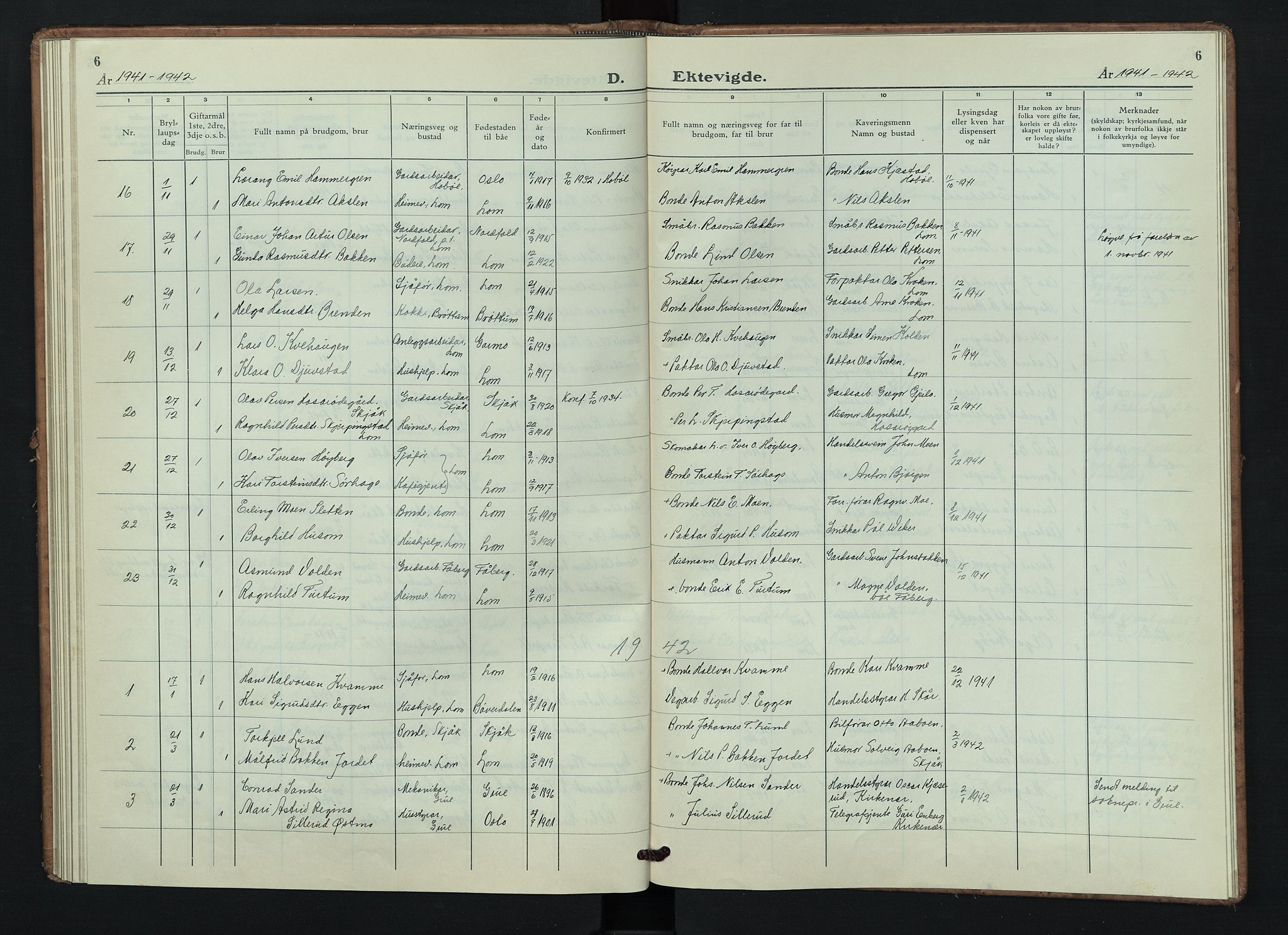 Lom prestekontor, AV/SAH-PREST-070/L/L0009: Parish register (copy) no. 9, 1939-1947, p. 6