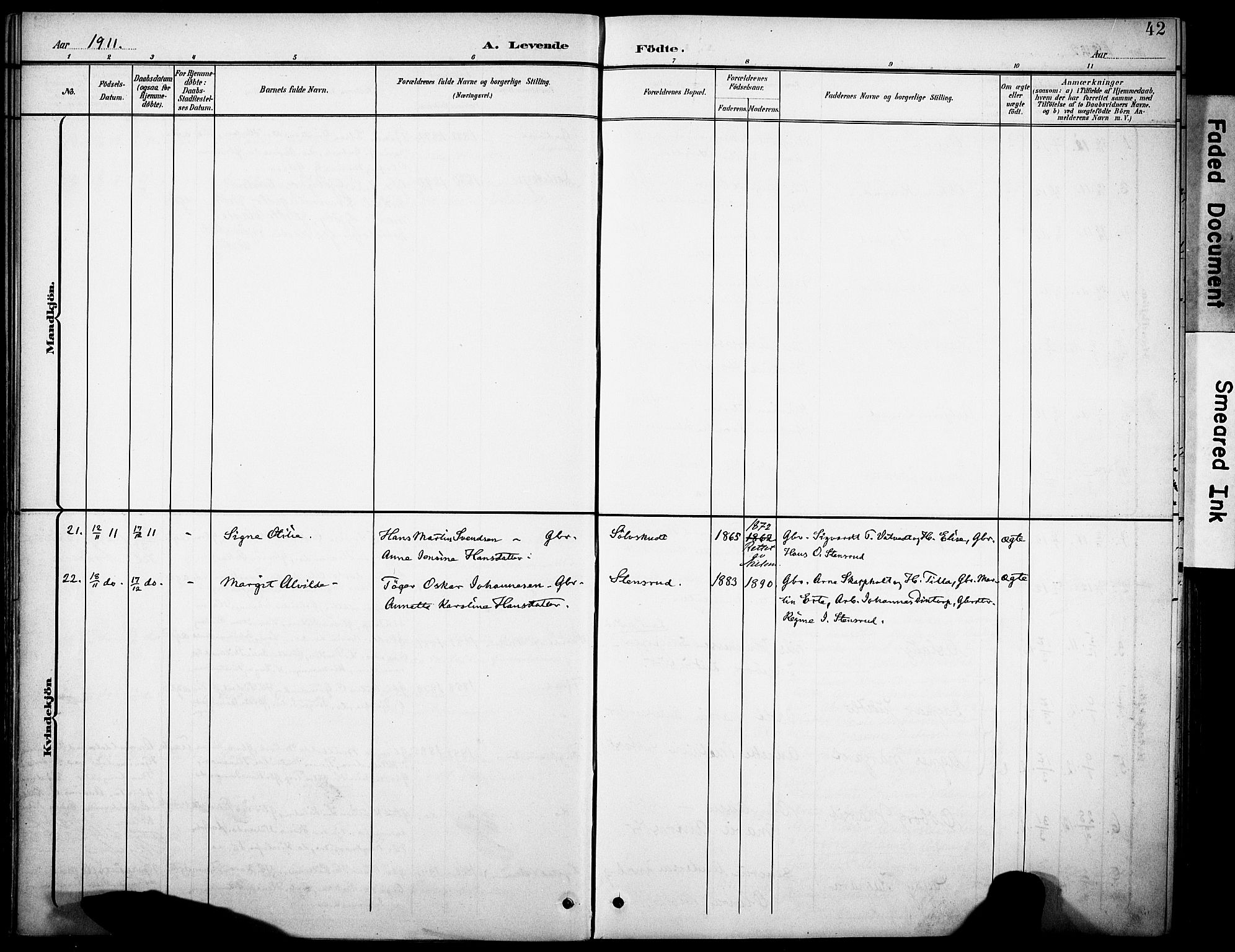 Rakkestad prestekontor Kirkebøker, AV/SAO-A-2008/F/Fb/L0002: Parish register (official) no. II 2, 1900-1920, p. 42