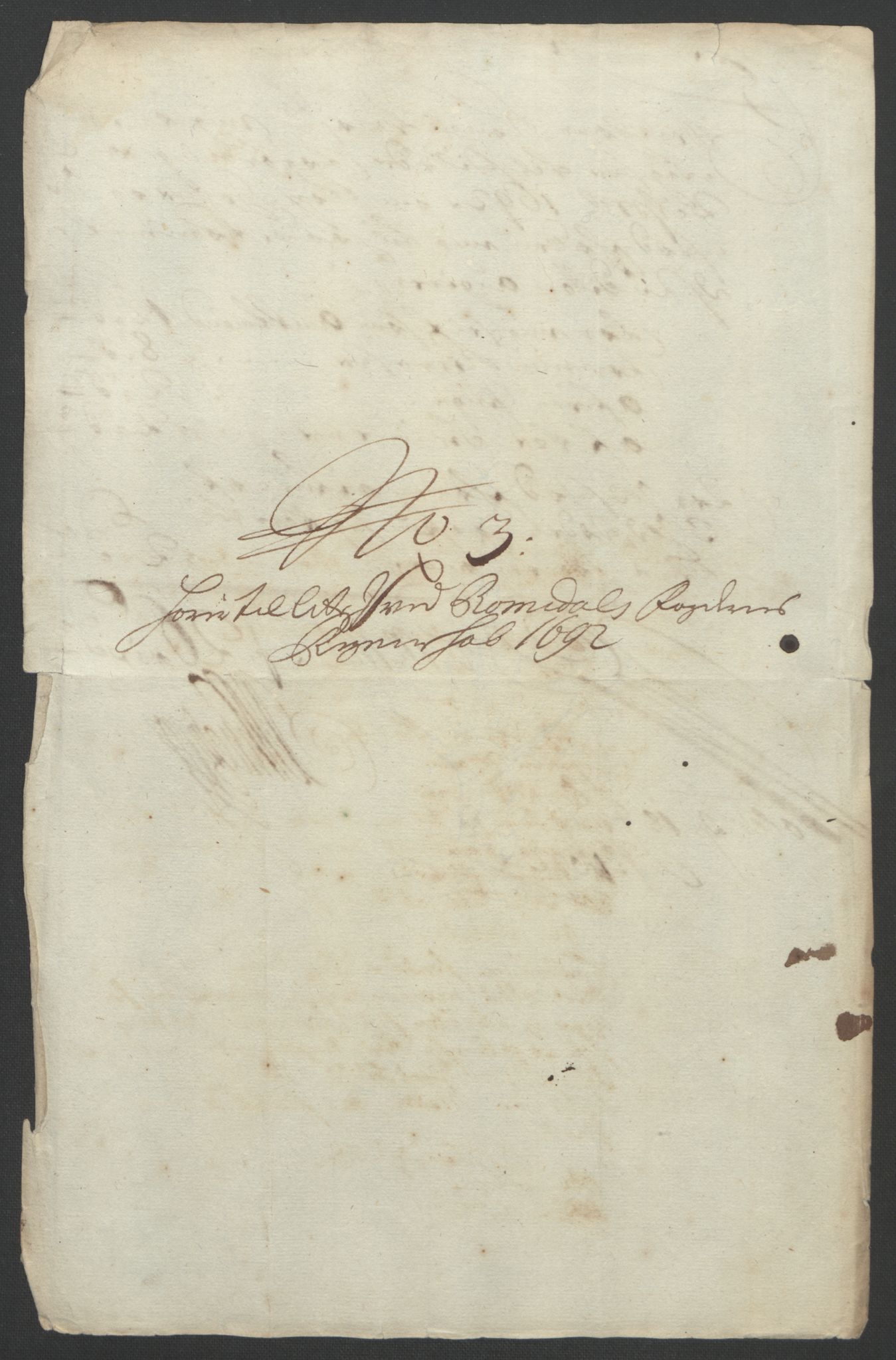 Rentekammeret inntil 1814, Reviderte regnskaper, Fogderegnskap, AV/RA-EA-4092/R55/L3650: Fogderegnskap Romsdal, 1692, p. 120