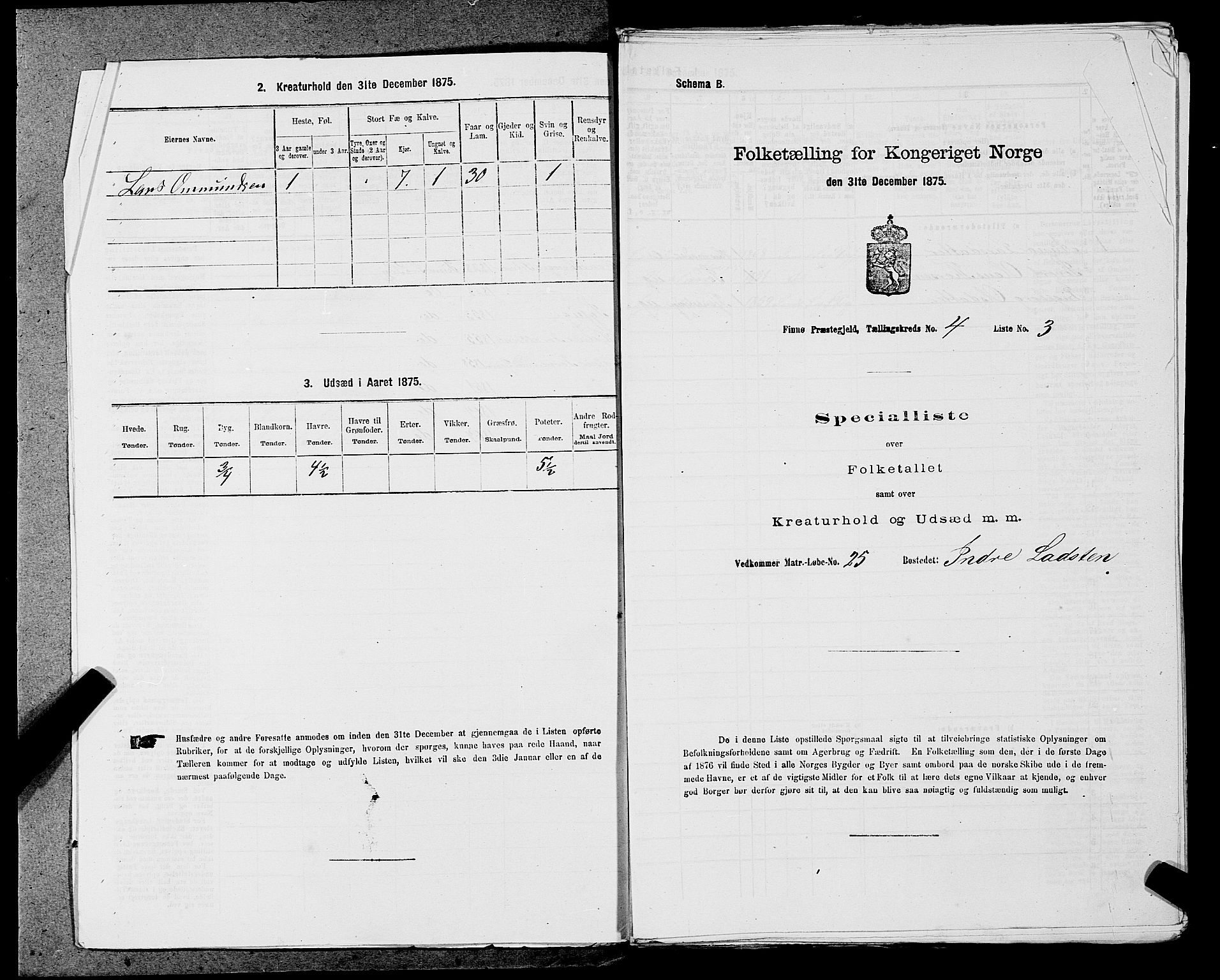 SAST, 1875 census for 1141P Finnøy, 1875, p. 382