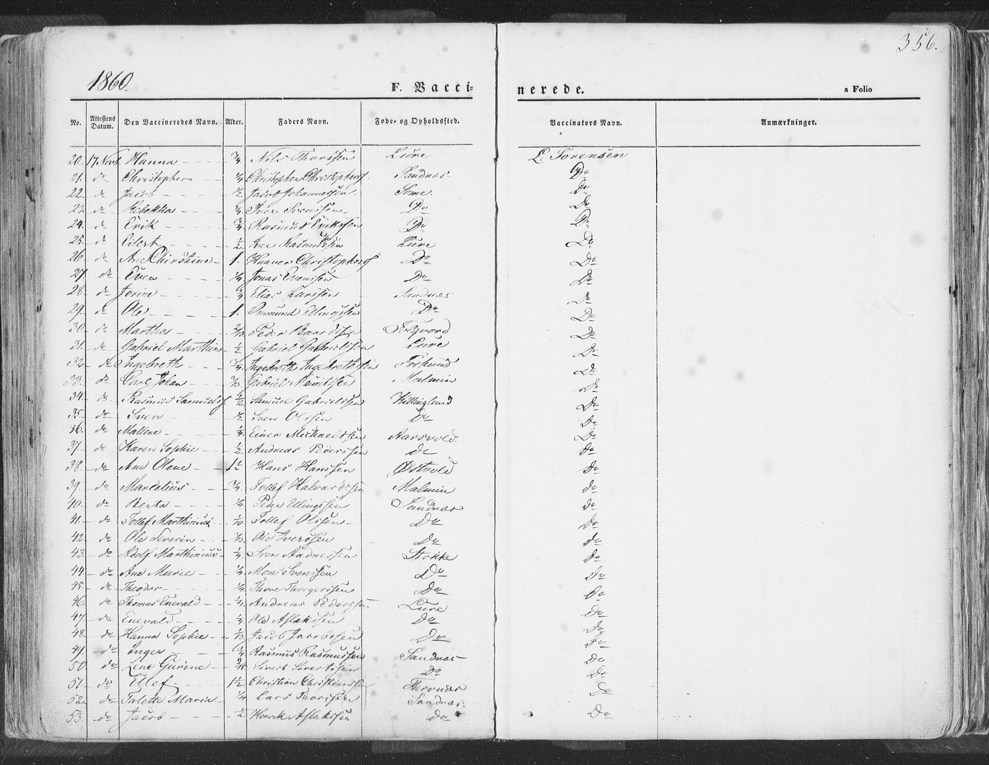 Høyland sokneprestkontor, SAST/A-101799/001/30BA/L0009: Parish register (official) no. A 9.2, 1857-1877, p. 356
