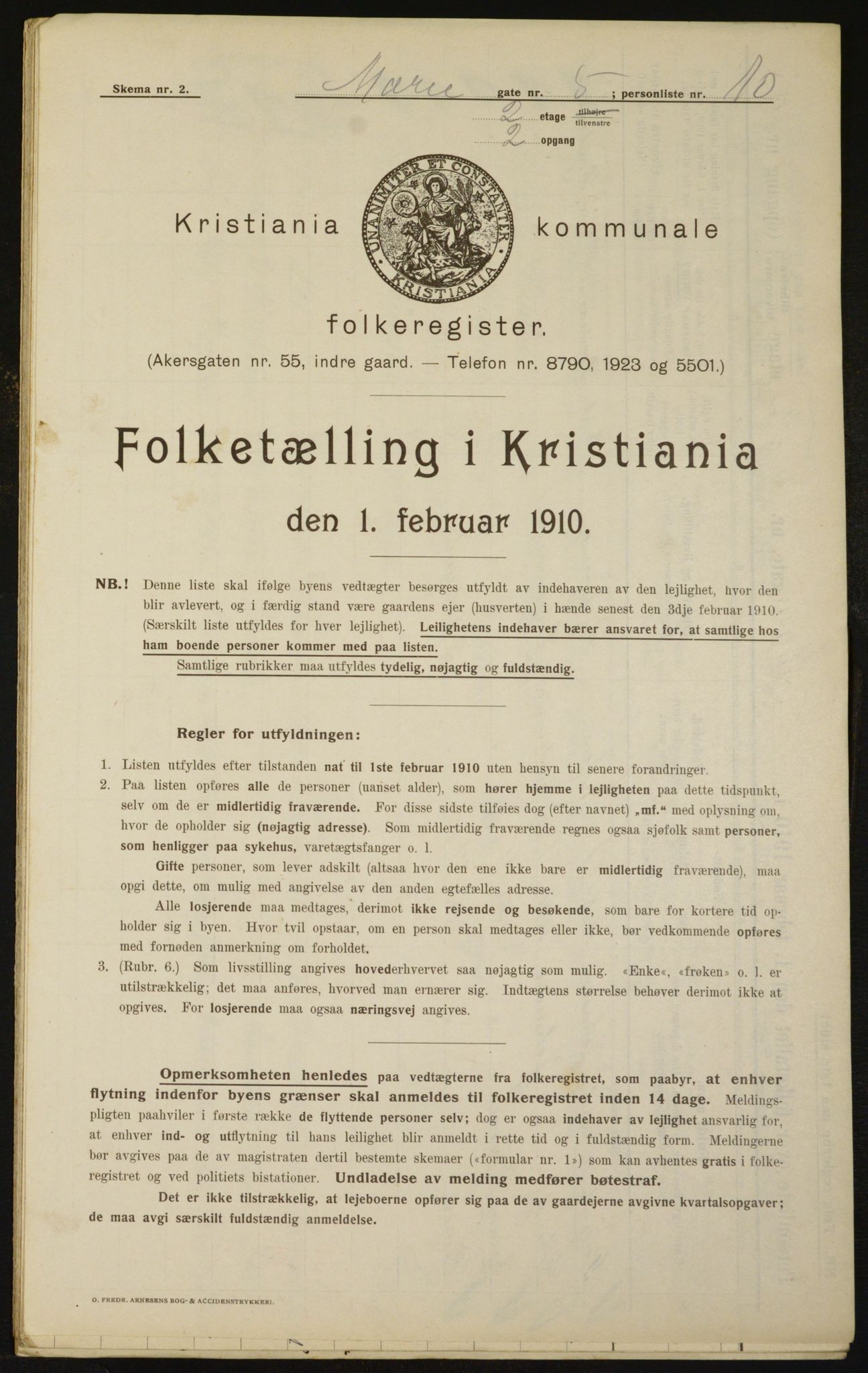 OBA, Municipal Census 1910 for Kristiania, 1910, p. 60751