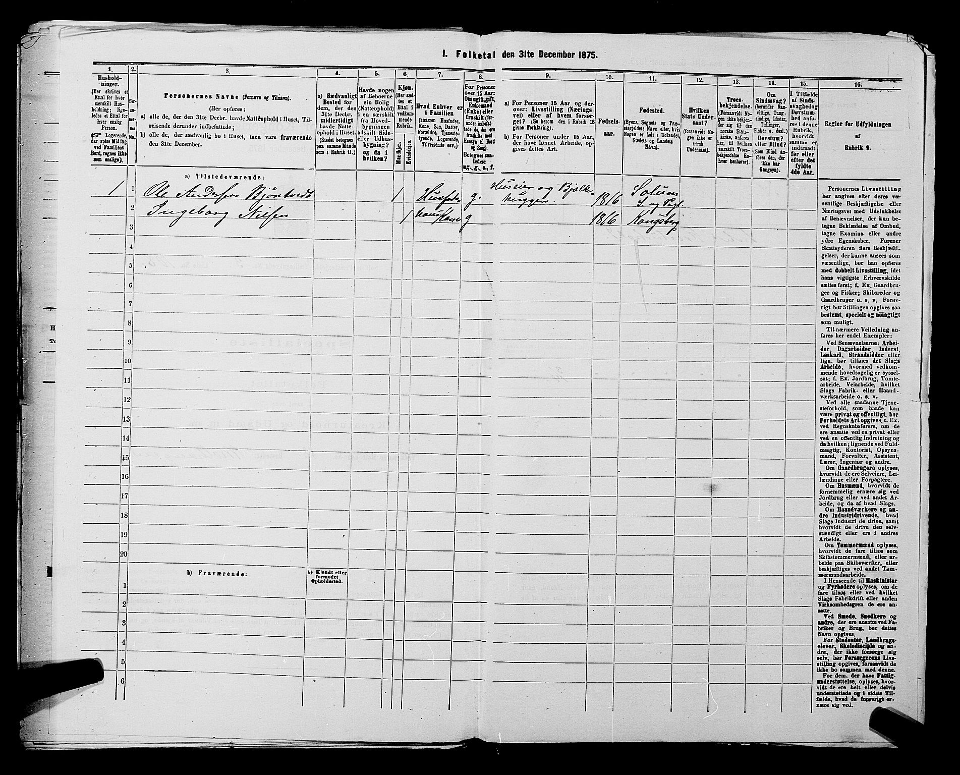 SAKO, 1875 census for 0818P Solum, 1875, p. 692