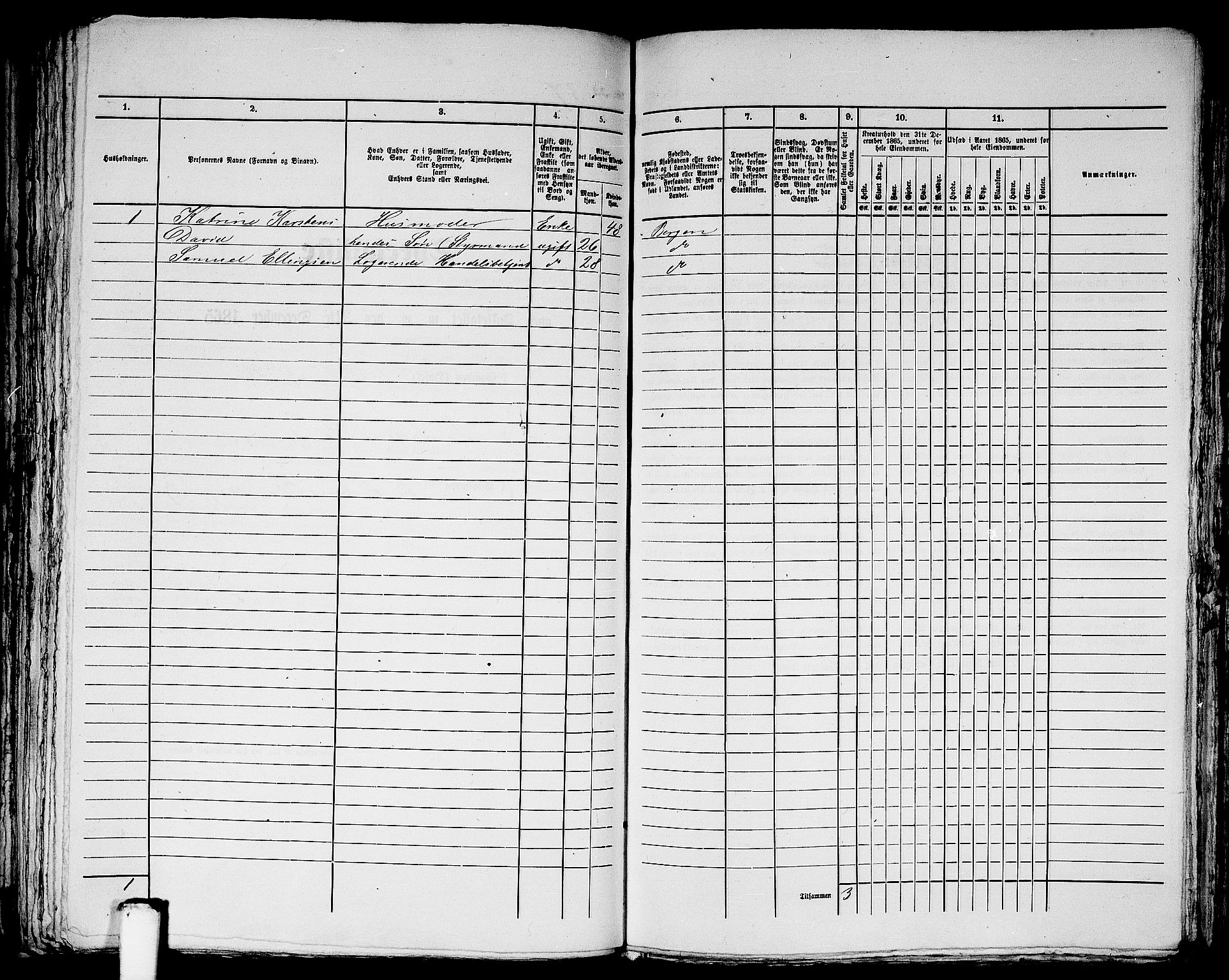 RA, 1865 census for Bergen Landdistrikt/Domkirken og Korskirken, 1865, p. 124