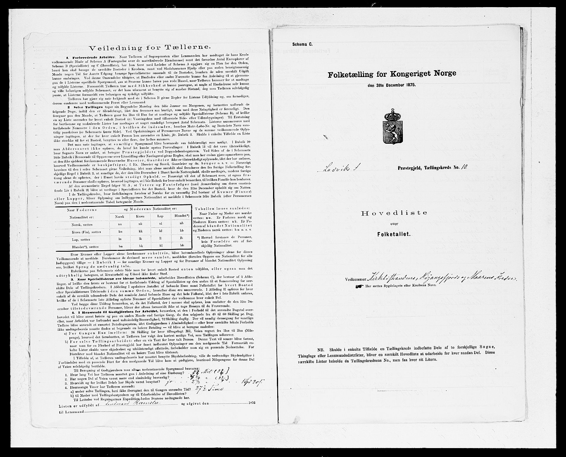 SAB, 1875 census for 1415P Lavik, 1875, p. 22