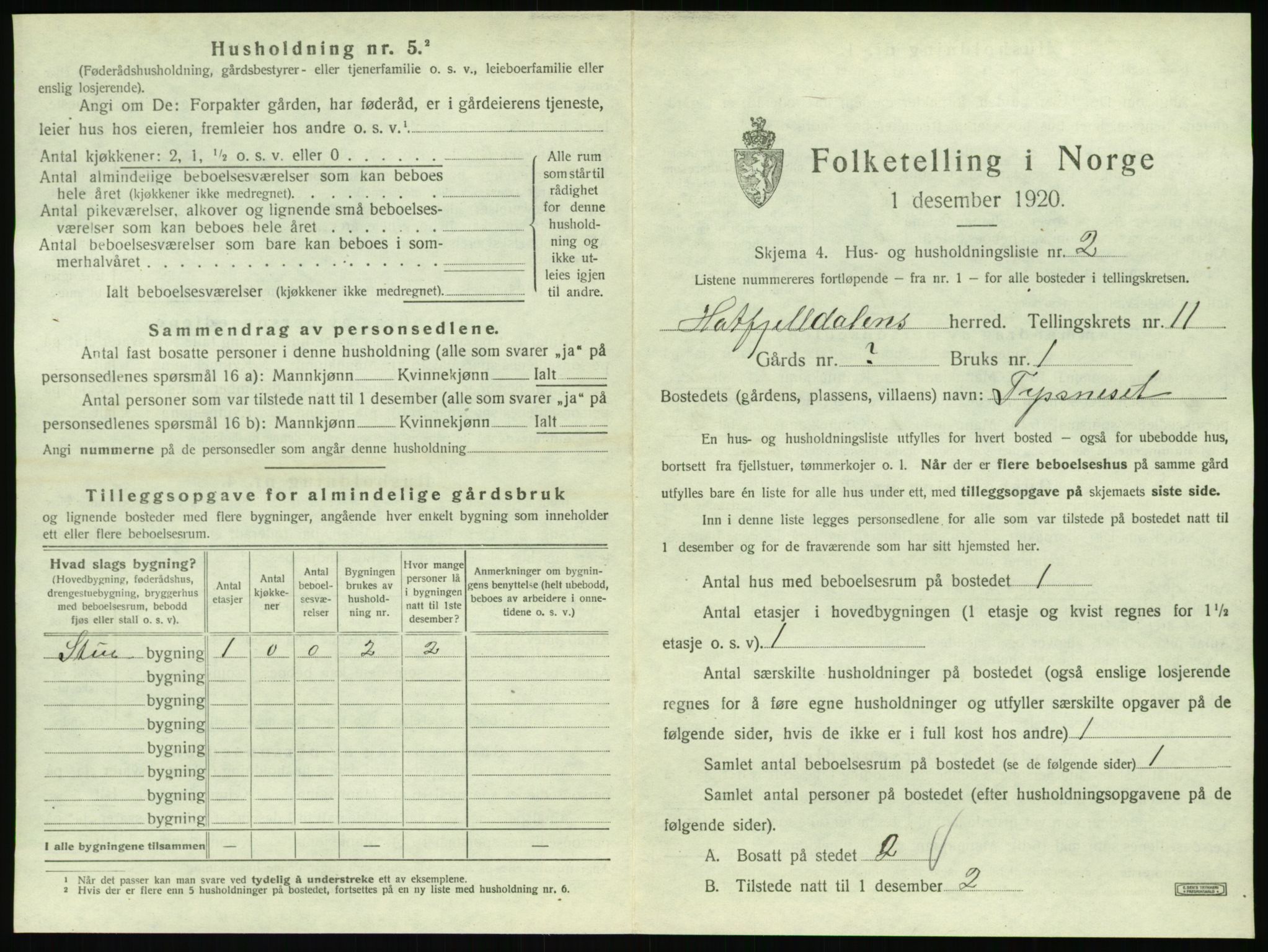 SAT, 1920 census for Hattfjelldal, 1920, p. 340