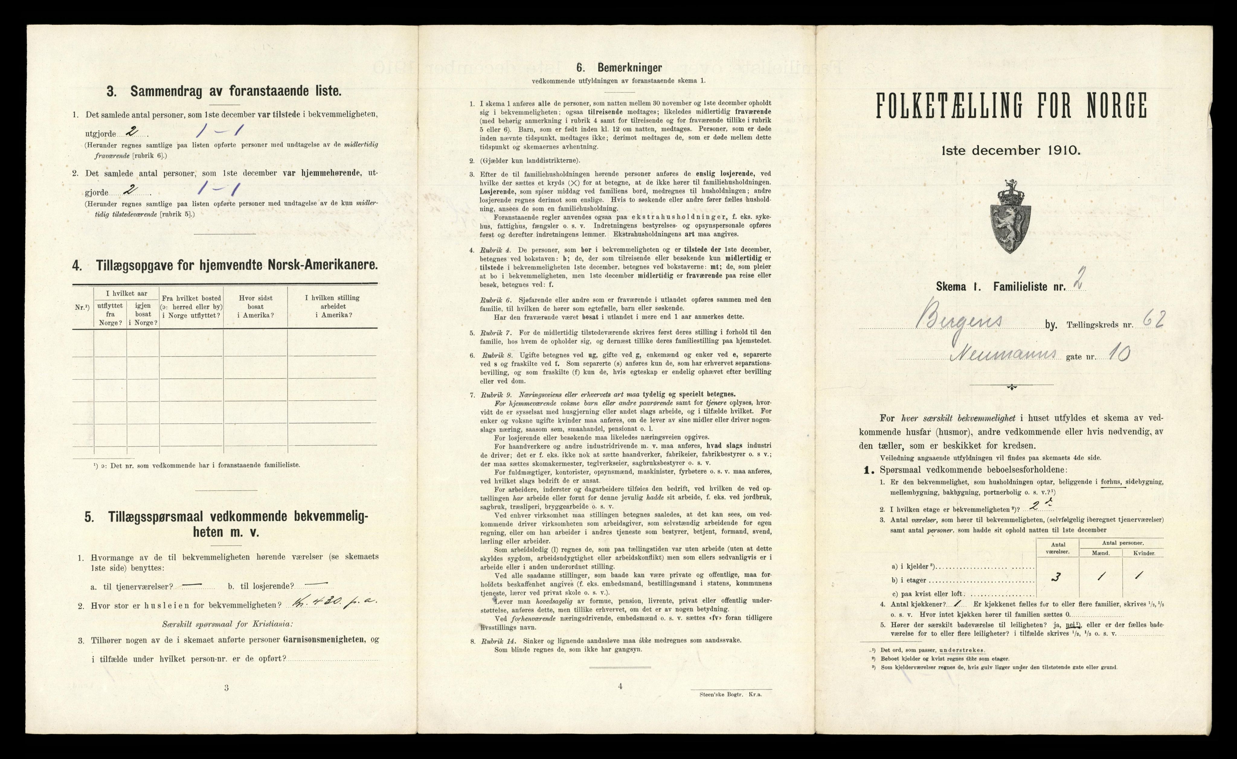 RA, 1910 census for Bergen, 1910, p. 20961