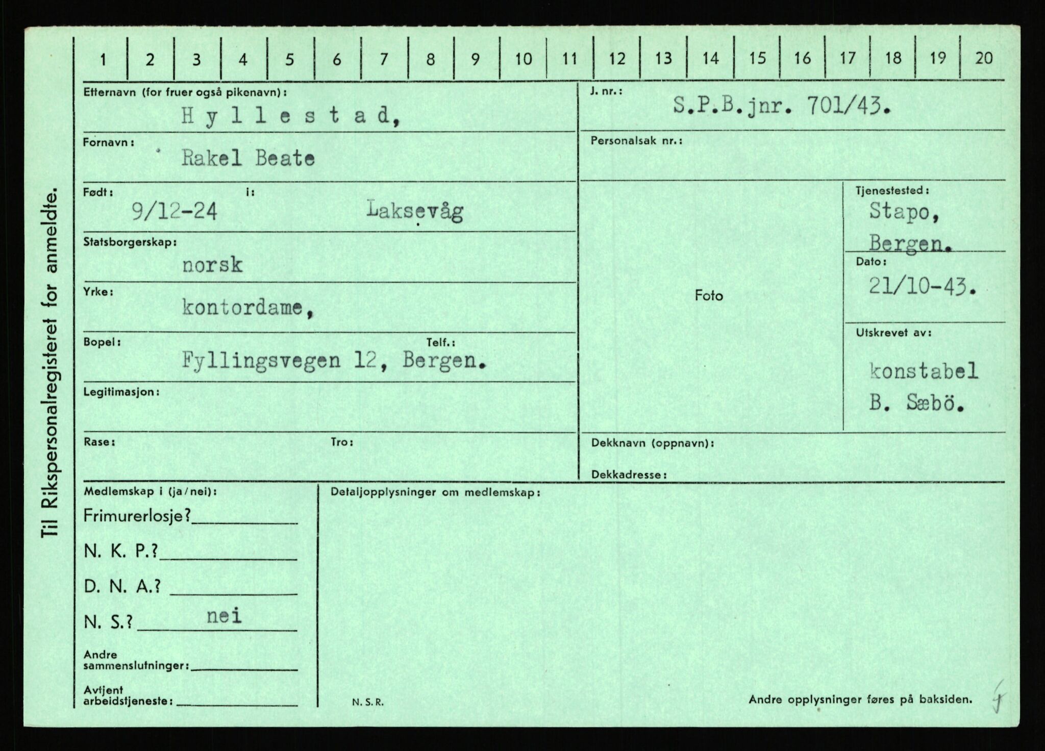 Statspolitiet - Hovedkontoret / Osloavdelingen, AV/RA-S-1329/C/Ca/L0007: Hol - Joelsen, 1943-1945, p. 1576