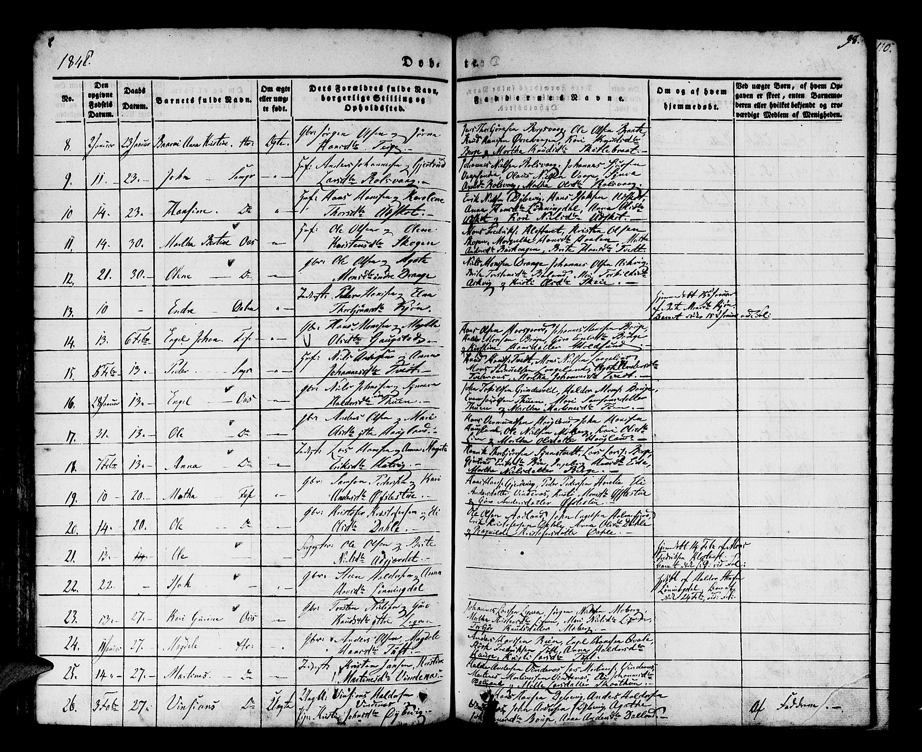Os sokneprestembete, SAB/A-99929: Parish register (official) no. A 15, 1839-1851, p. 98