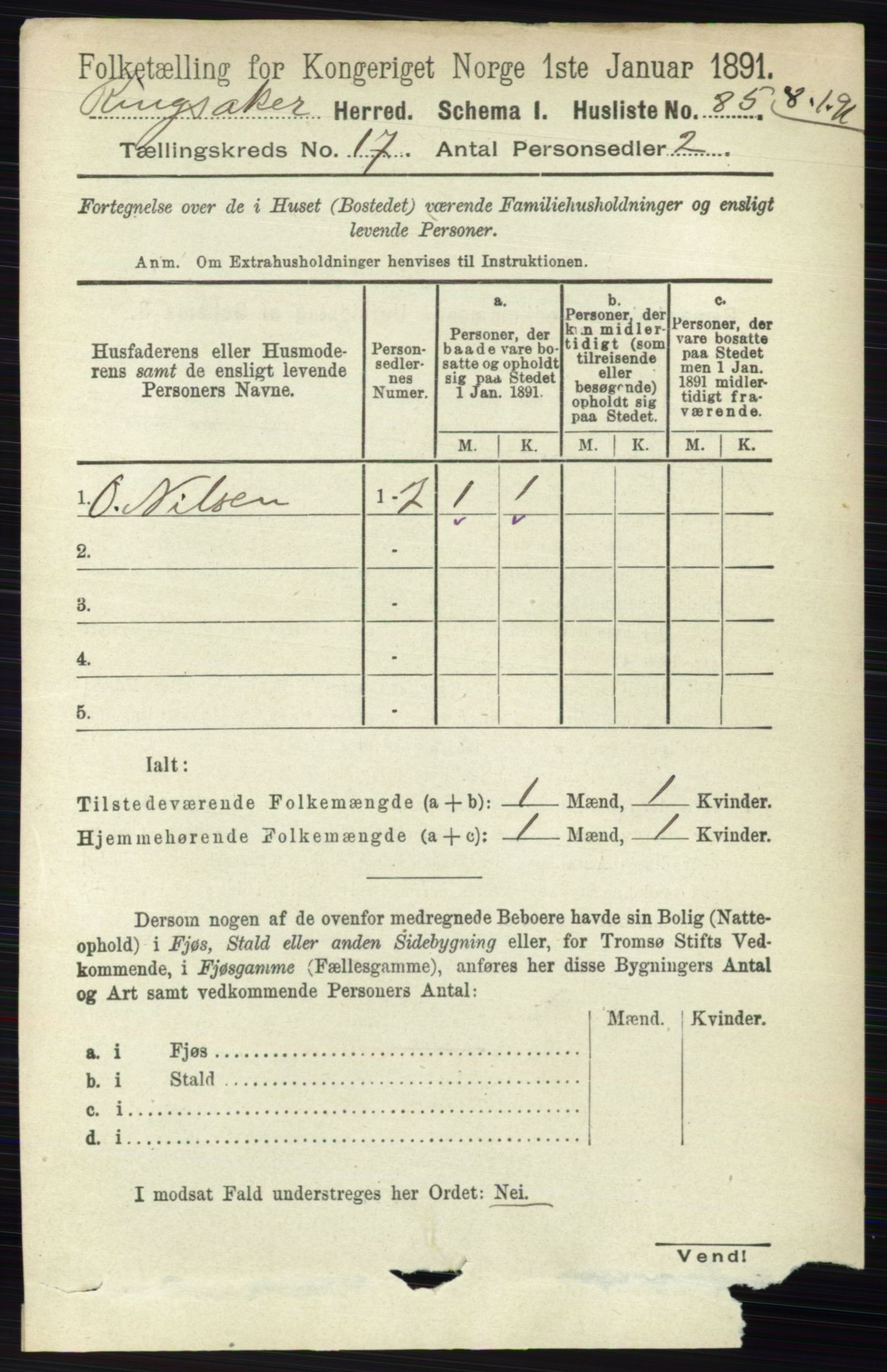 RA, 1891 census for 0412 Ringsaker, 1891, p. 9728