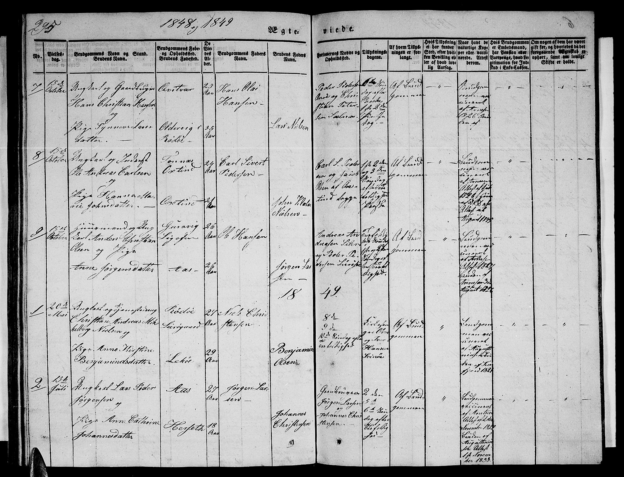 Ministerialprotokoller, klokkerbøker og fødselsregistre - Nordland, AV/SAT-A-1459/839/L0572: Parish register (copy) no. 839C02, 1841-1873, p. 295