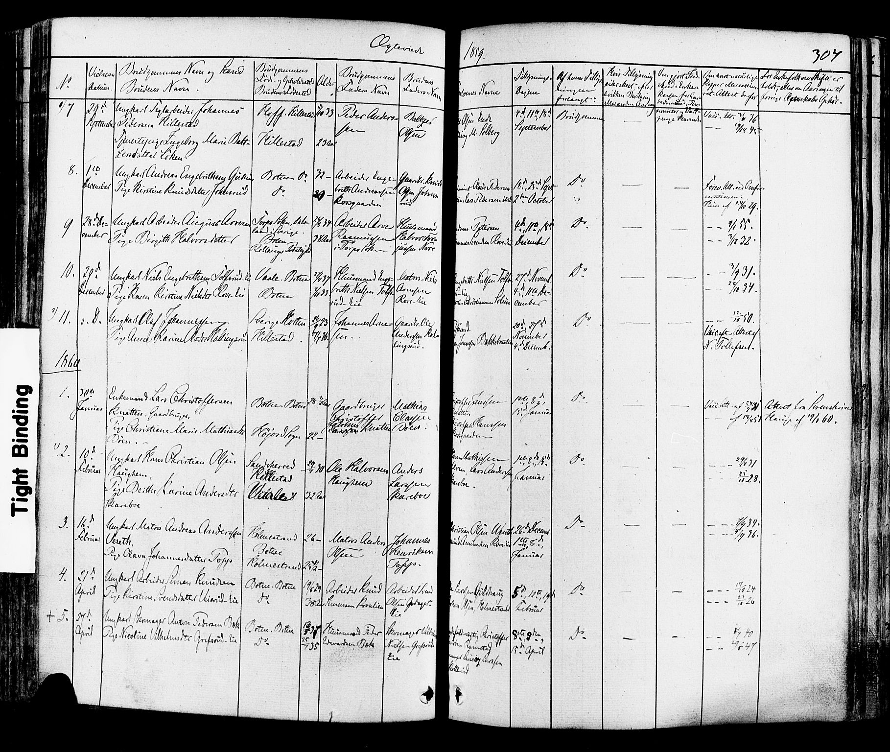 Botne kirkebøker, AV/SAKO-A-340/F/Fa/L0006: Parish register (official) no. I 6, 1836-1877, p. 307