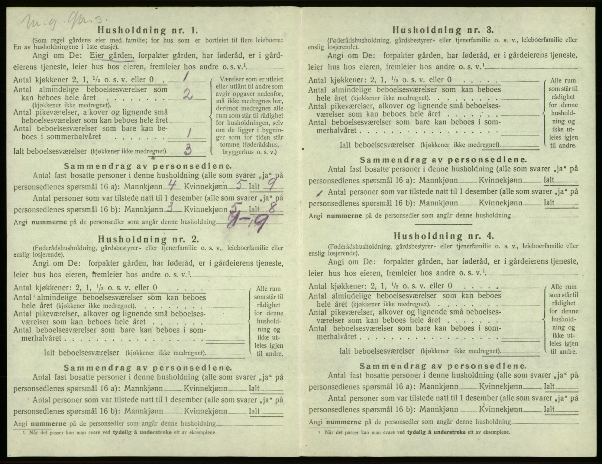 SAB, 1920 census for Sveio, 1920, p. 538