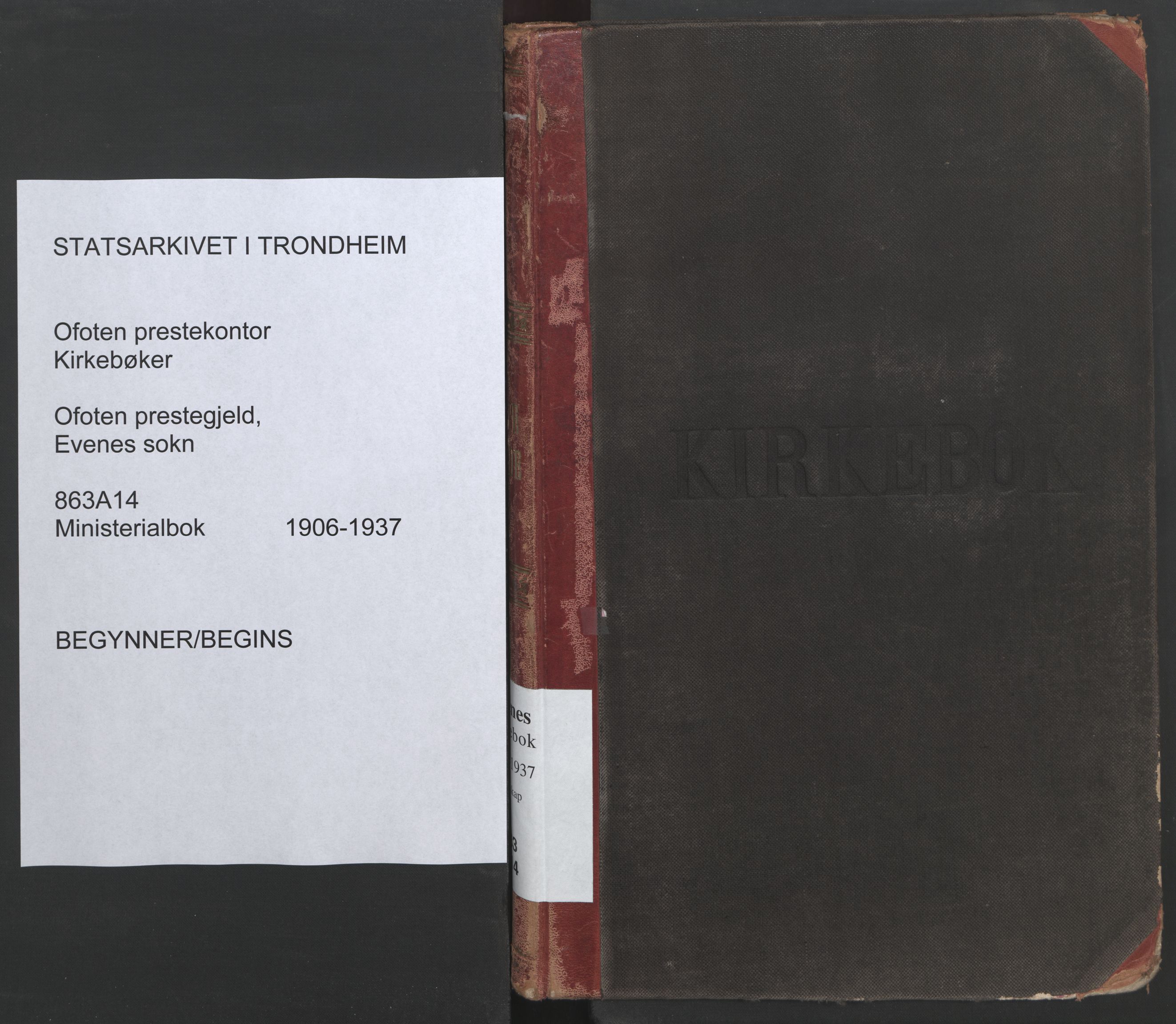 Ministerialprotokoller, klokkerbøker og fødselsregistre - Nordland, SAT/A-1459/863/L0902: Parish register (official) no. 863A14, 1906-1937