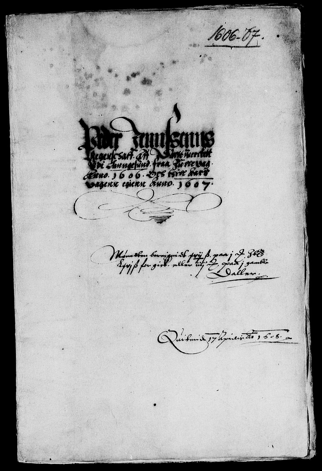 Rentekammeret inntil 1814, Reviderte regnskaper, Lensregnskaper, AV/RA-EA-5023/R/Rb/Rbk/L0002: Langesund saltverk, 1606-1611
